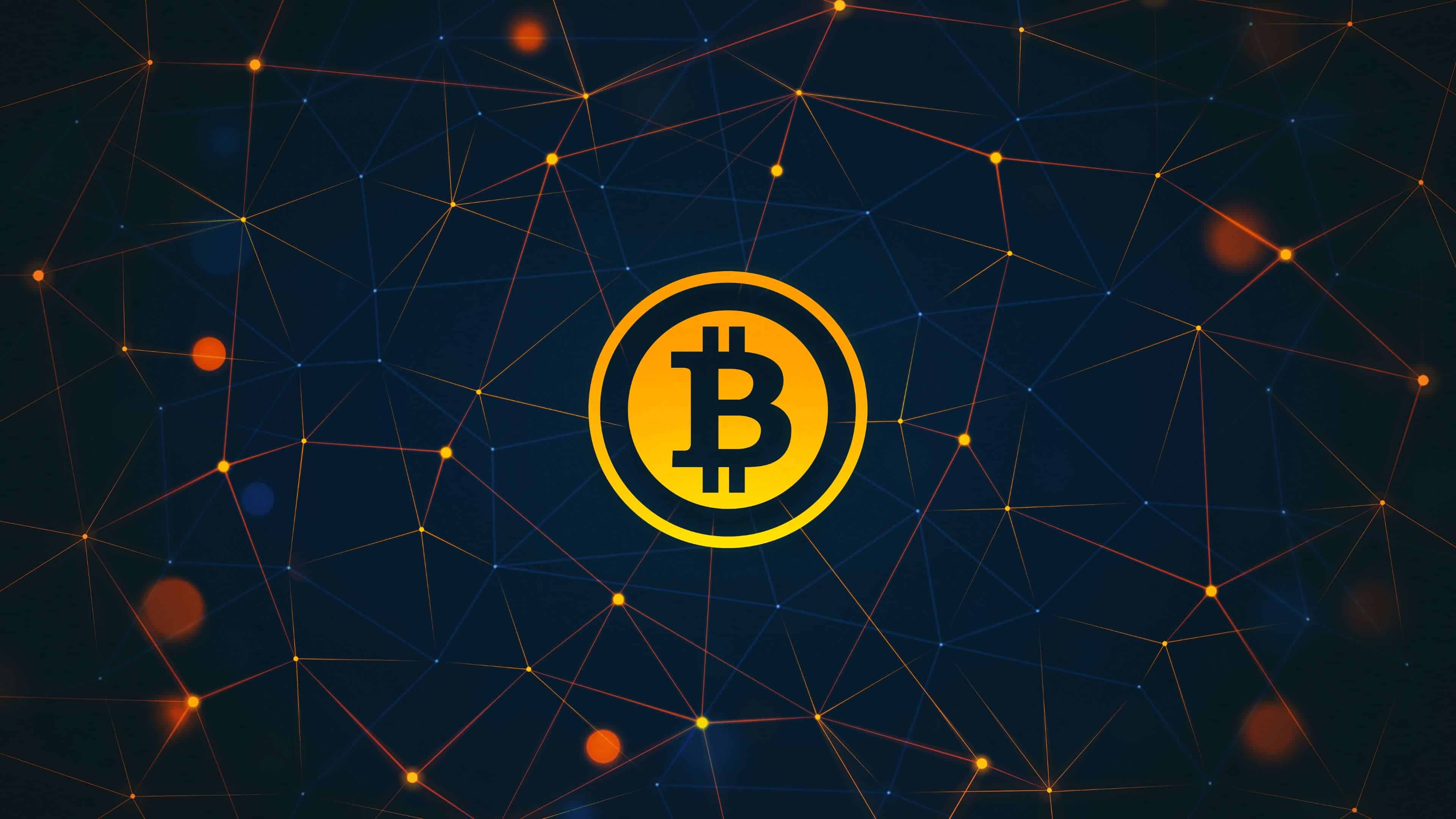 Cryptocurrency: Bitcoin, The first and most widely recognized crypto. 3840x2160 4K Background.