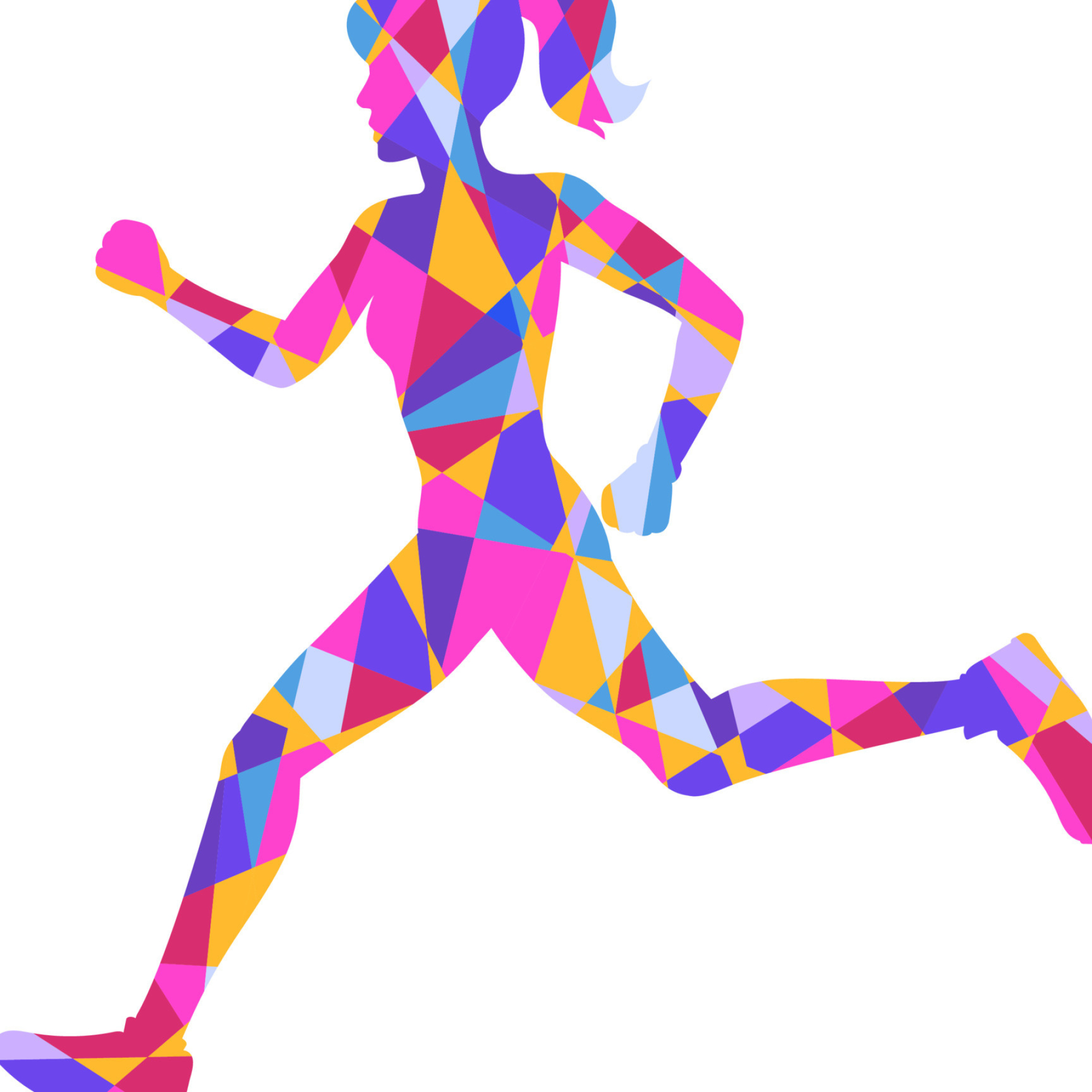 Marathon: Ideas, Half-marathon, Vector, Mosaik drawing. 1920x1920 HD Background.
