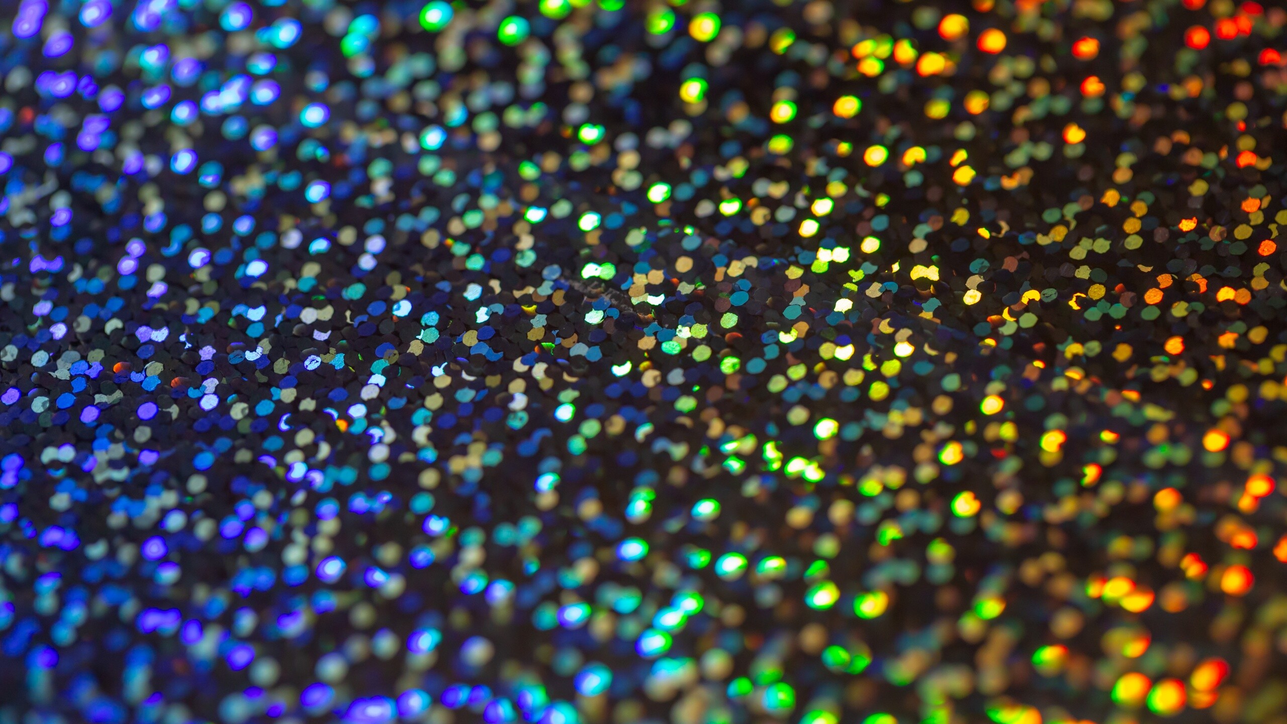 Rainbow glitter texture, Multicolored beauty, Shimmering abstract, Captivating focus, 2560x1440 HD Desktop