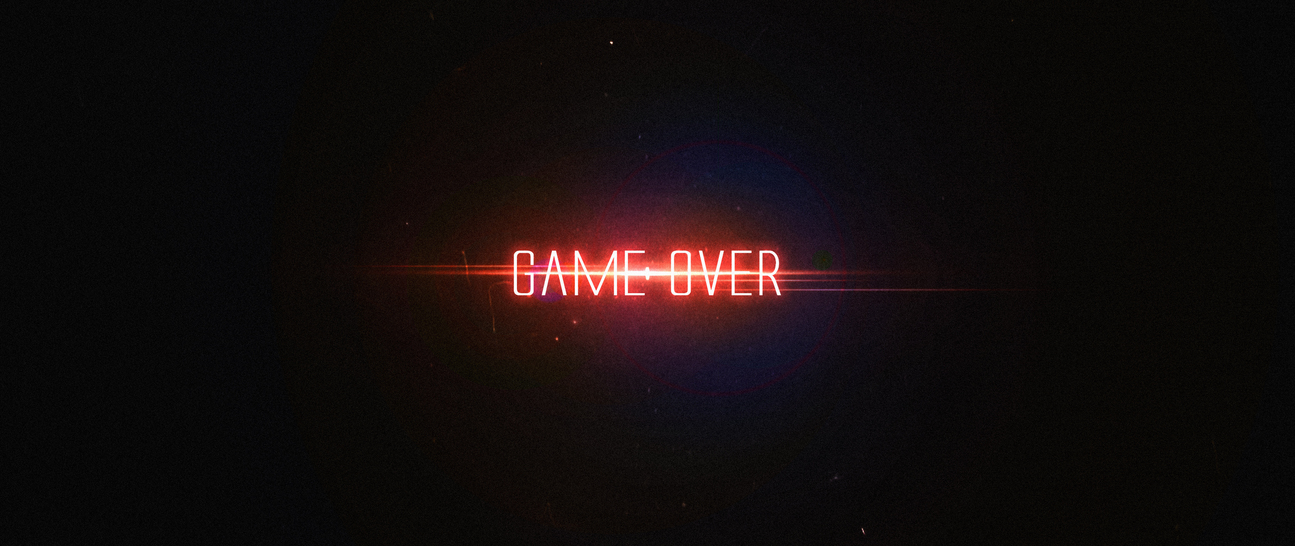 Game Over, Typography art, High resolution, Clear text, 2560x1080 Dual Screen Desktop