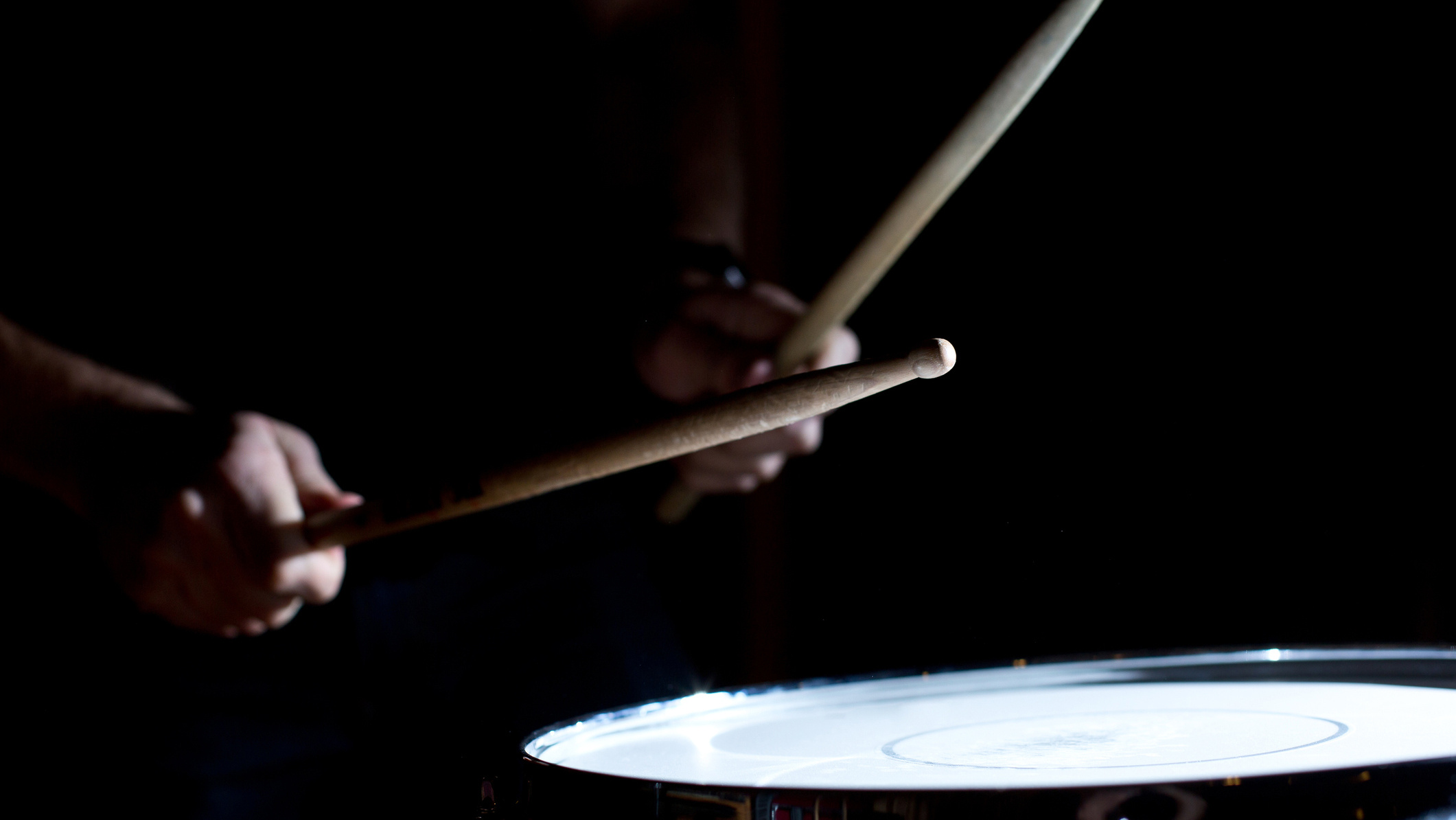 Drums: Player In Action, Musical Band, Concert, Drum Samples. 2130x1200 HD Background.