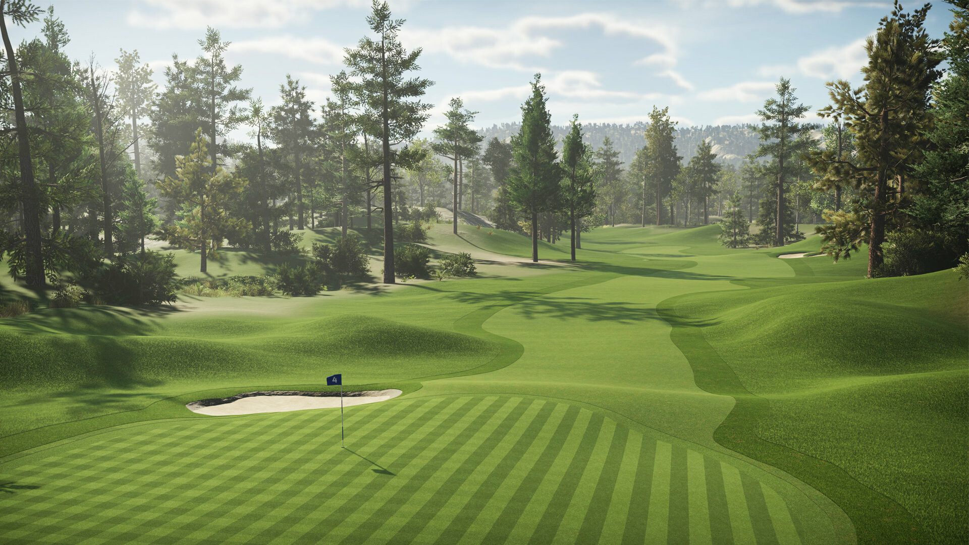 Golf: Course, Sand bunker, 18 or 9 holes that receives the ball. 1920x1080 Full HD Background.