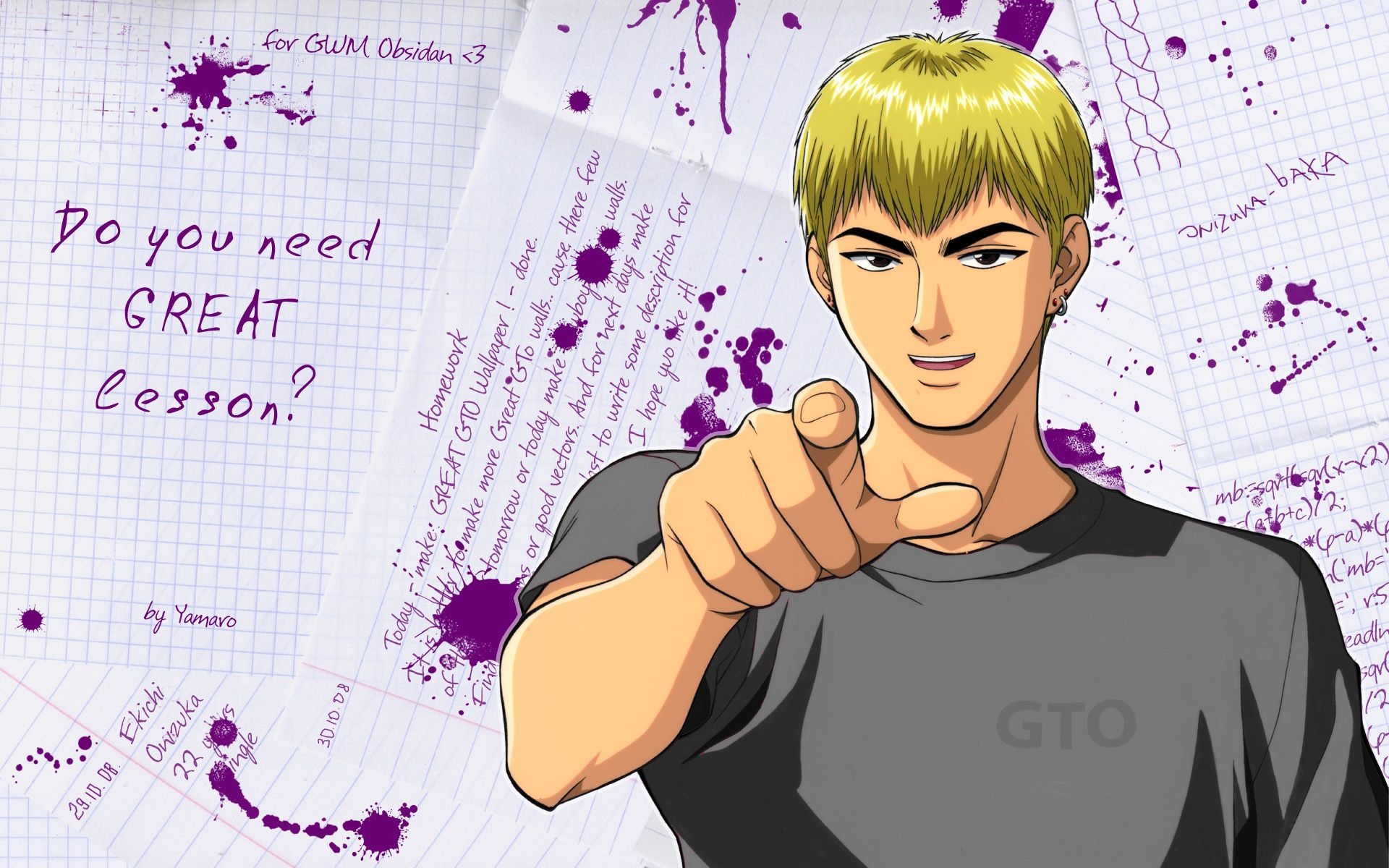 Great Teacher Onizuka: The former gangster and the first-time teacher, A private middle school, Holy Forest Academy. 1920x1200 HD Wallpaper.