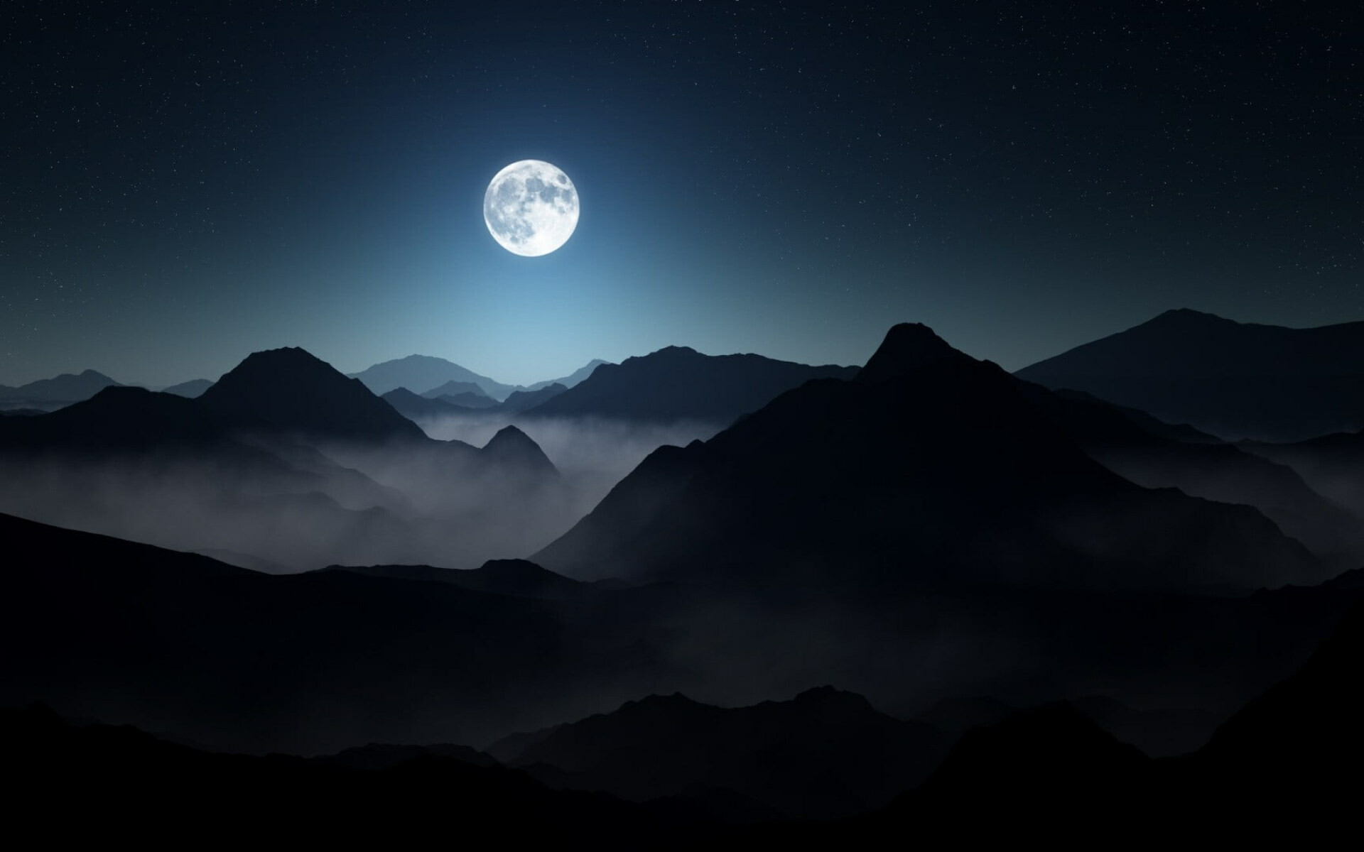 Moonlight: The Moon, Earth's only natural satellite, Night, Darkness, Landscape. 1920x1200 HD Wallpaper.