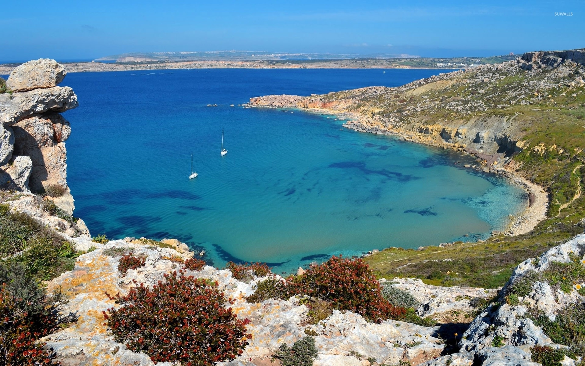 Malta, Beautiful bay, Serene nature, Calm surroundings, 1920x1200 HD Desktop