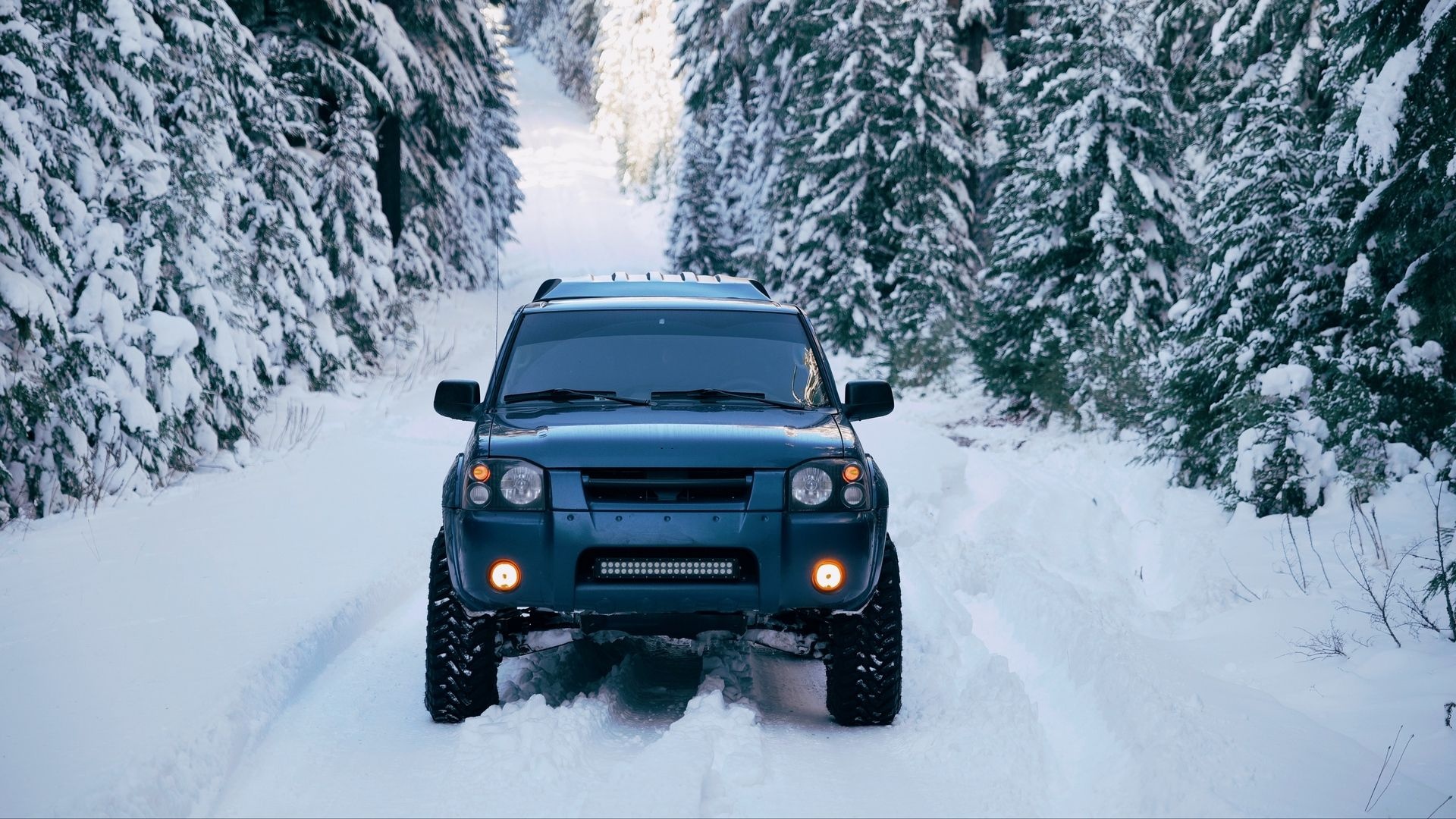 Off-road Driving: Off-road snow and ice driving, 4-wheel drive system, Dedicated snow tires. 1920x1080 Full HD Wallpaper.