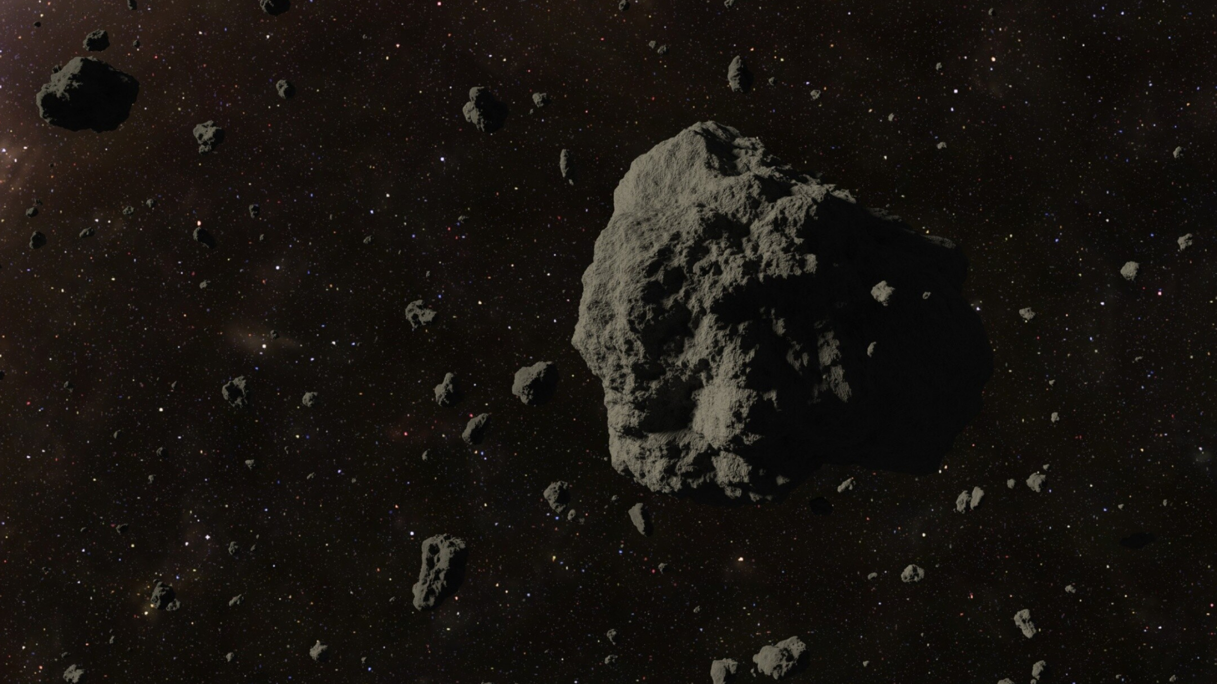 Asteroiden, Ultra HD Hintergrund, Weltraumgesteine, Himmlisches Wunder, 2400x1350 HD Desktop