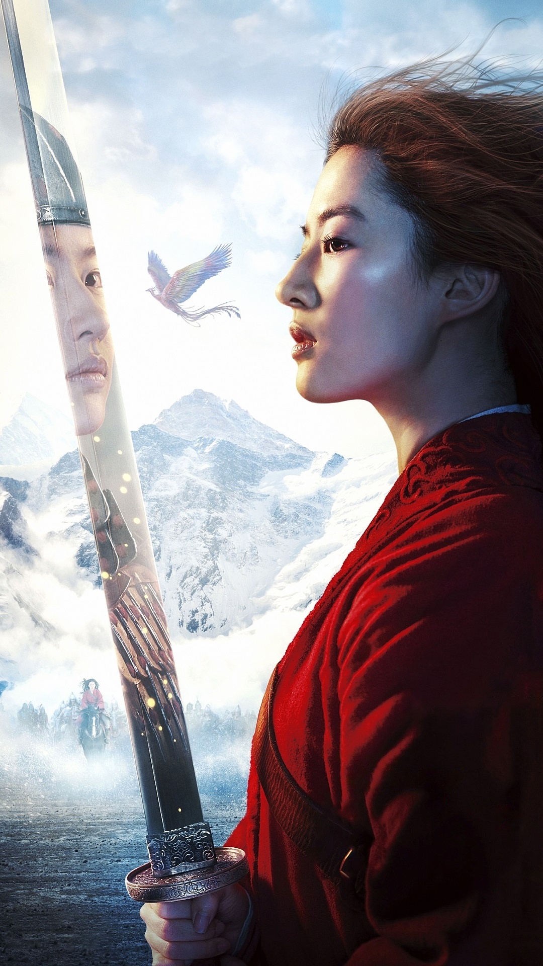 Mulan (Movie): Crystal Liu, Nominations for a Critics' Choice Super Award, a Kids' Choice Award and a Saturn Award. 1080x1920 Full HD Background.