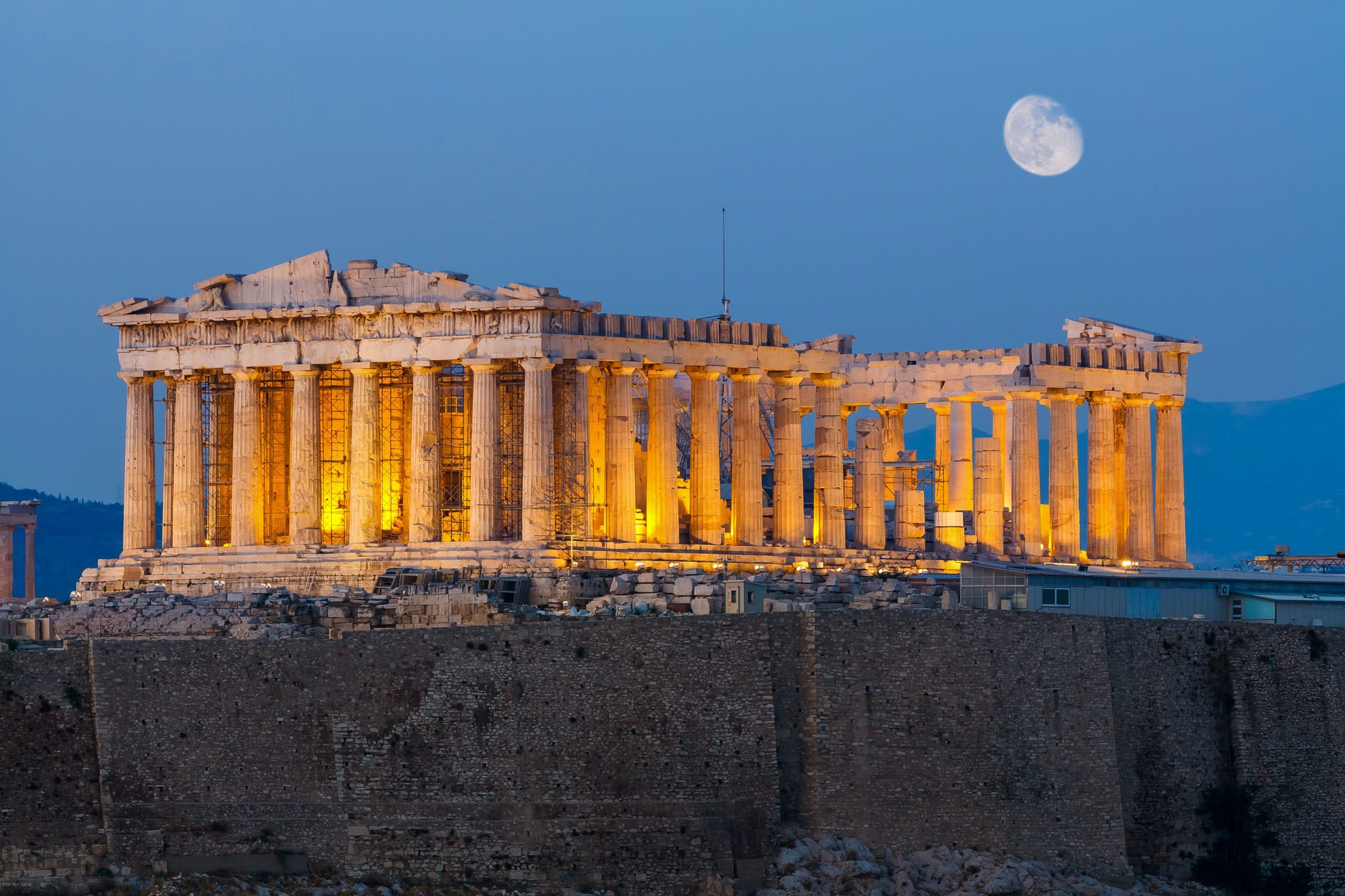 Goldener Sonnenuntergang über dem Parthenon, 2400x1600 HD Desktop