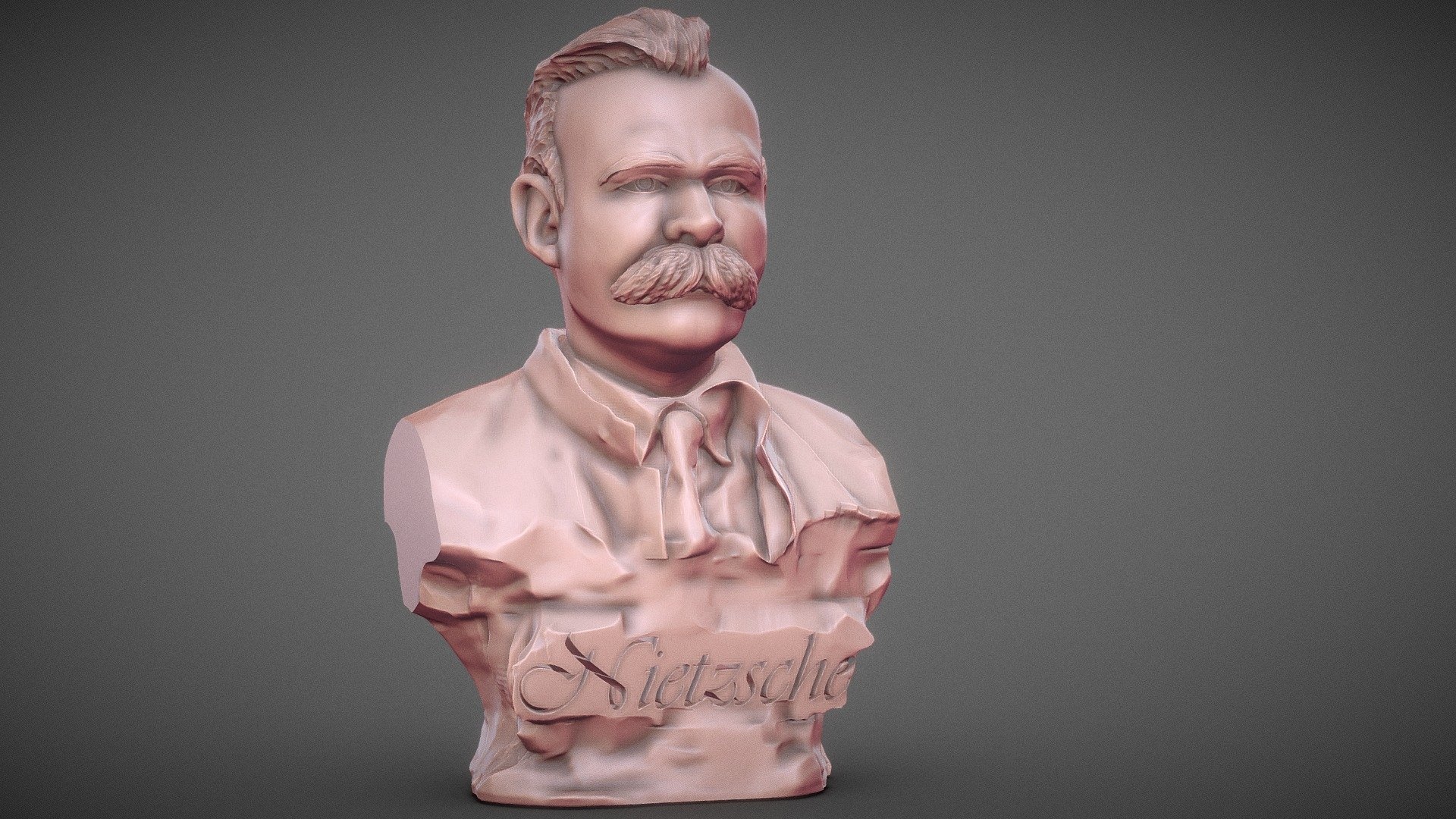 Artstation, Friedrich Nietzsche bust, Printable artwork, Nietzsche's sculpture, 1920x1080 Full HD Desktop