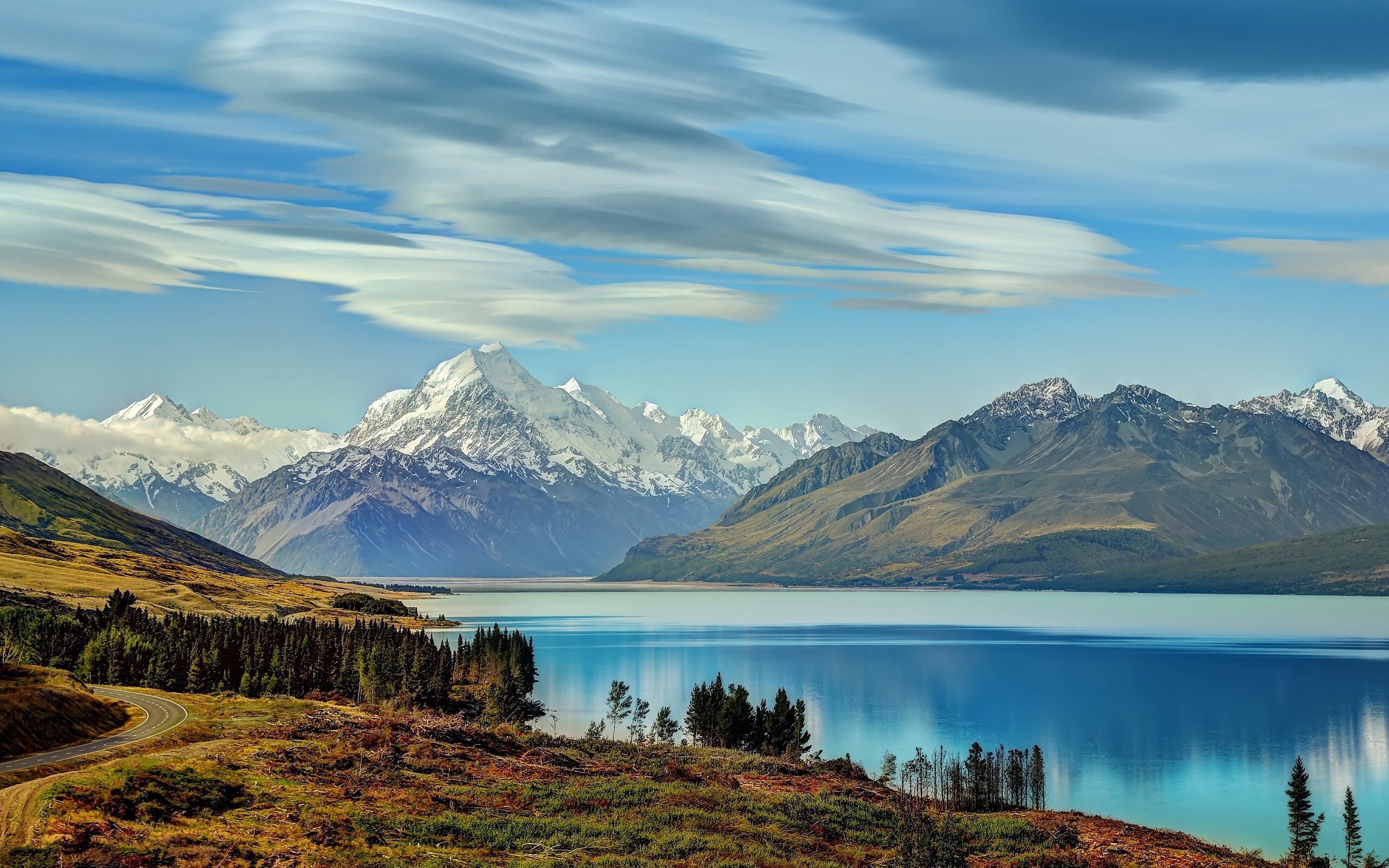 Lake: Mountain, Landscape, Scenery, Nature, Body of fresh water. 2560x1600 HD Wallpaper.