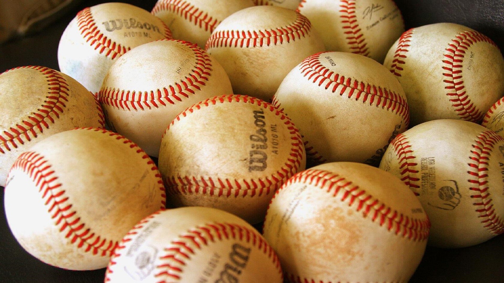 HD-Baseball-Hintergrund, Baseball-Bilder, Nahaufnahme der Baseballausrstung, Baseball-Leidenschaft, 1920x1080 Full HD Desktop