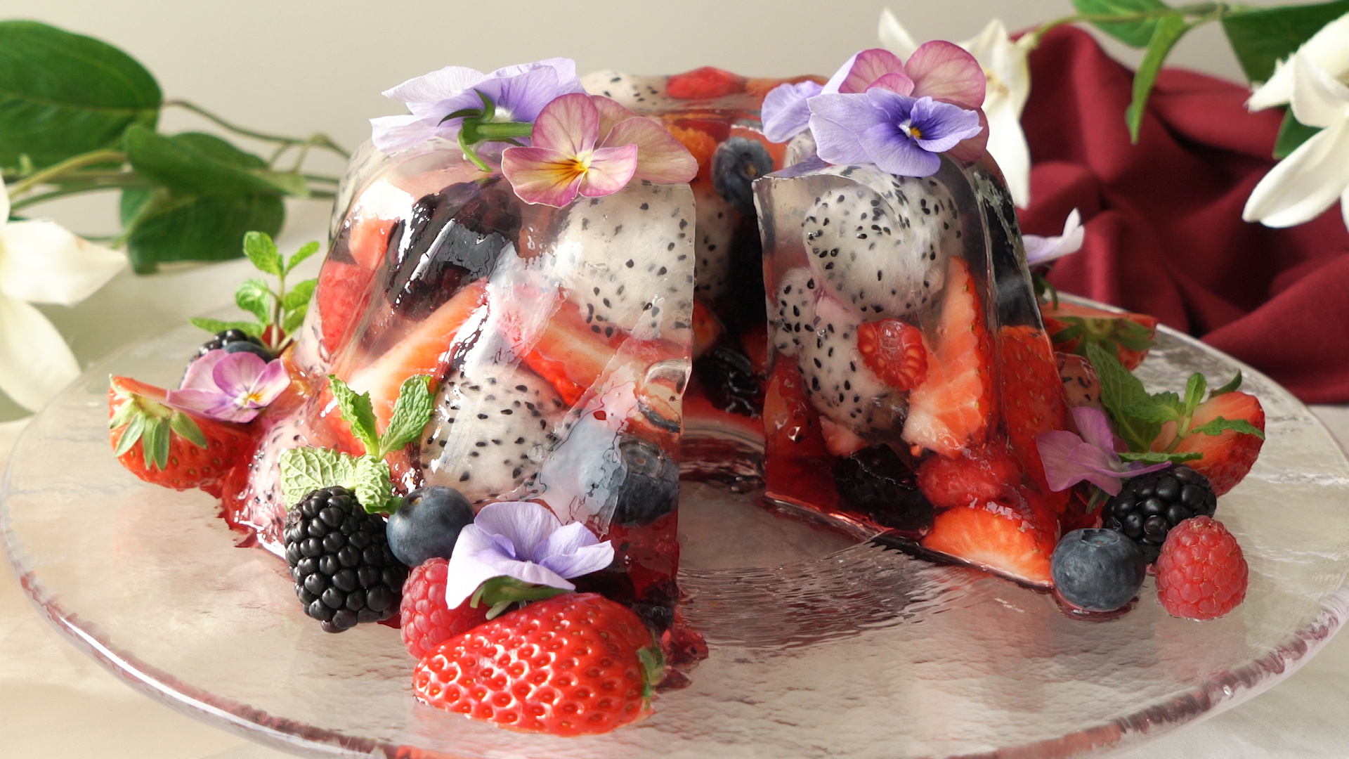 Berry and dragon fruit jelly, Exotic dessert, Tastemade creation, Refreshing and tangy, 1920x1080 Full HD Desktop