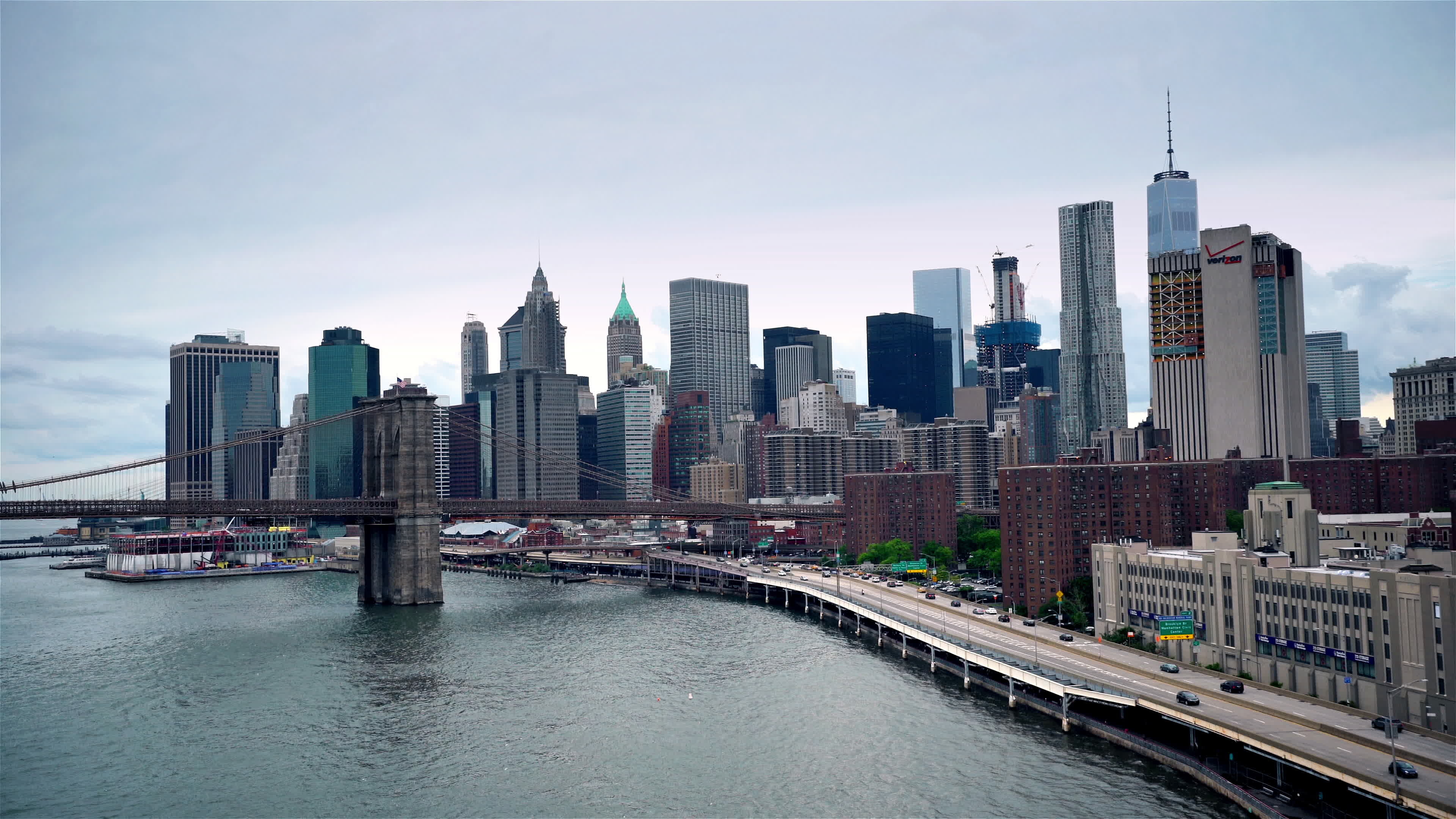 4K video sequence, New York City, Manhattan Bridge, 3840x2160 4K Desktop