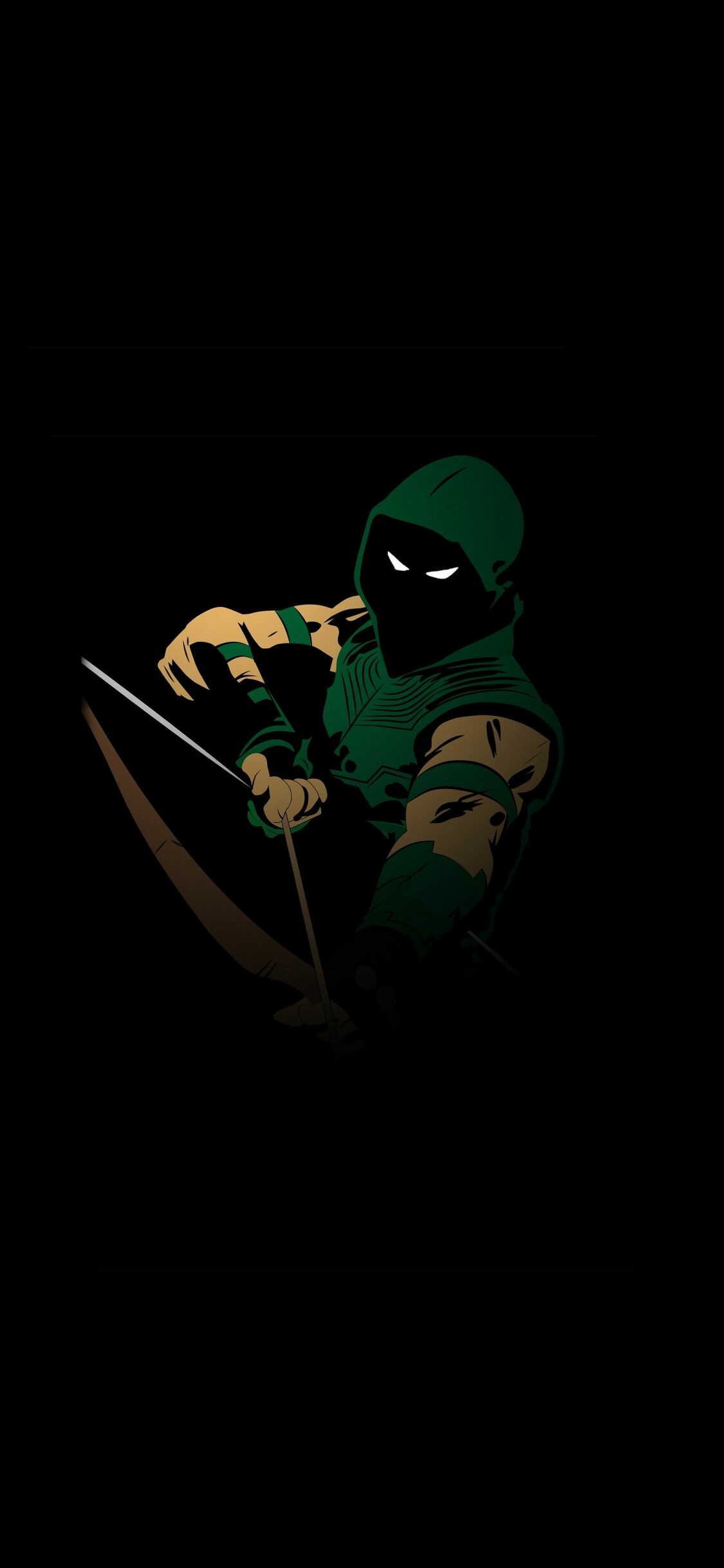 Green Arrow: Superhero, Archer, Minimalistic. 1130x2440 HD Wallpaper.