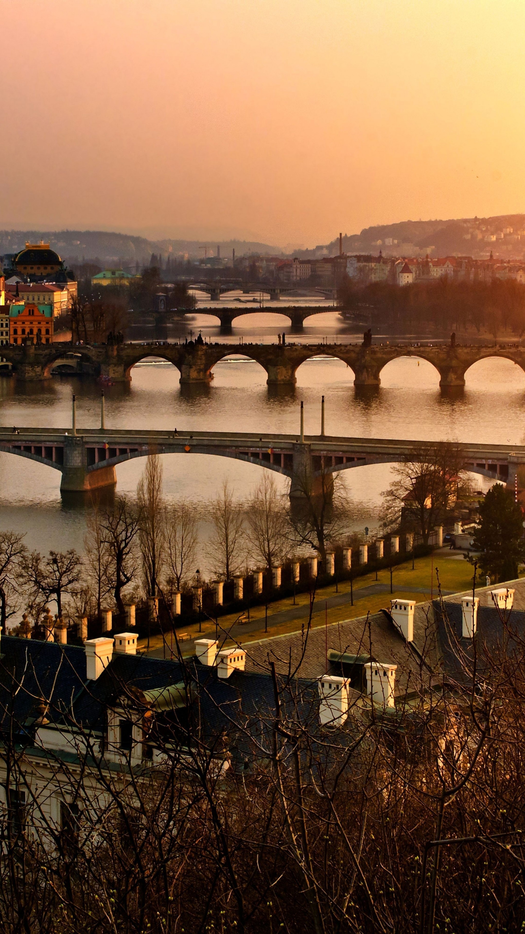 Prague: Czech Republic, Architecture, Situated on both sides of the Vltava River. 2160x3840 4K Background.