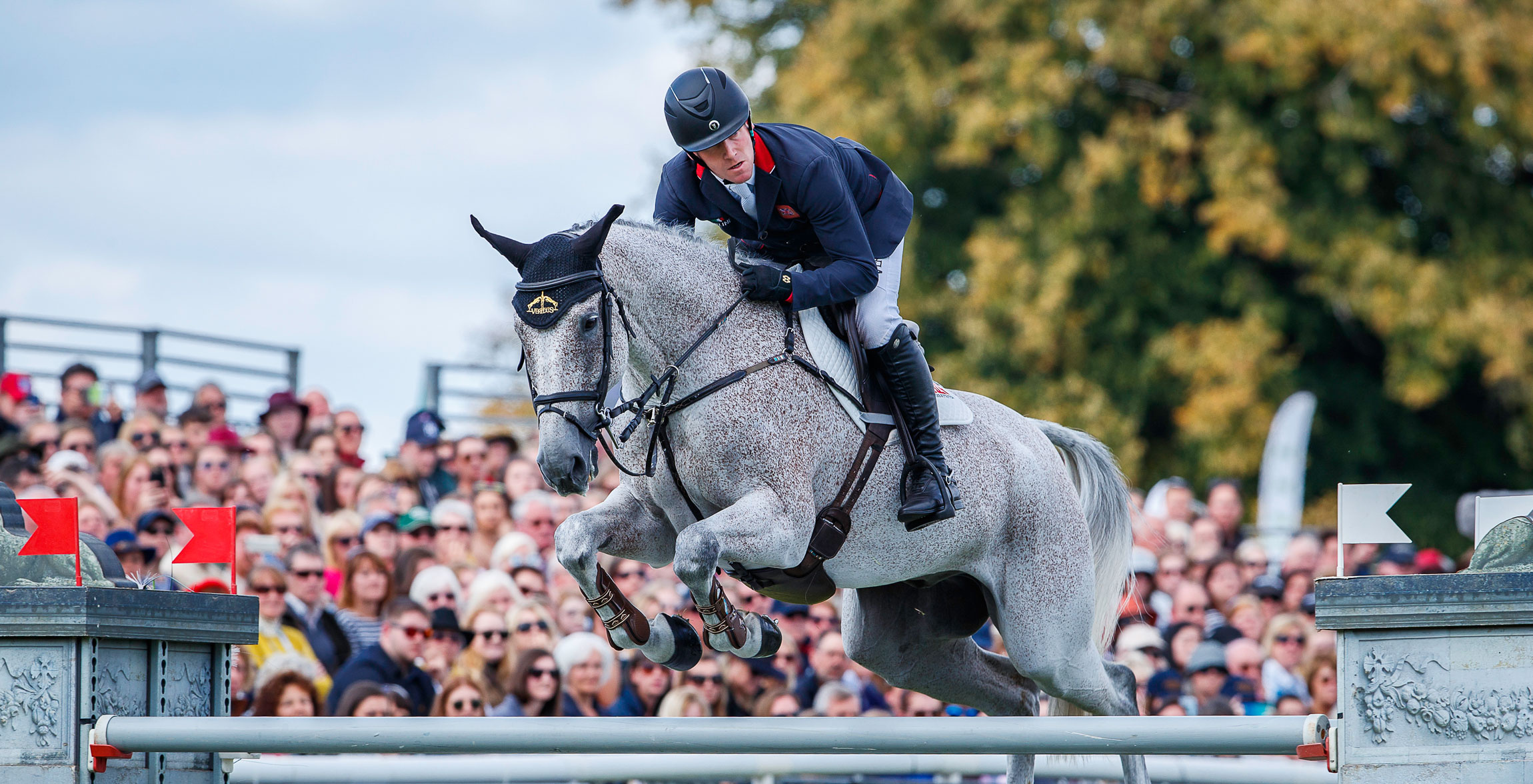 Eventing: Oliver Townend and his horse Ballaghmor Class, Olympic show jumping champions. 2300x1180 HD Background.