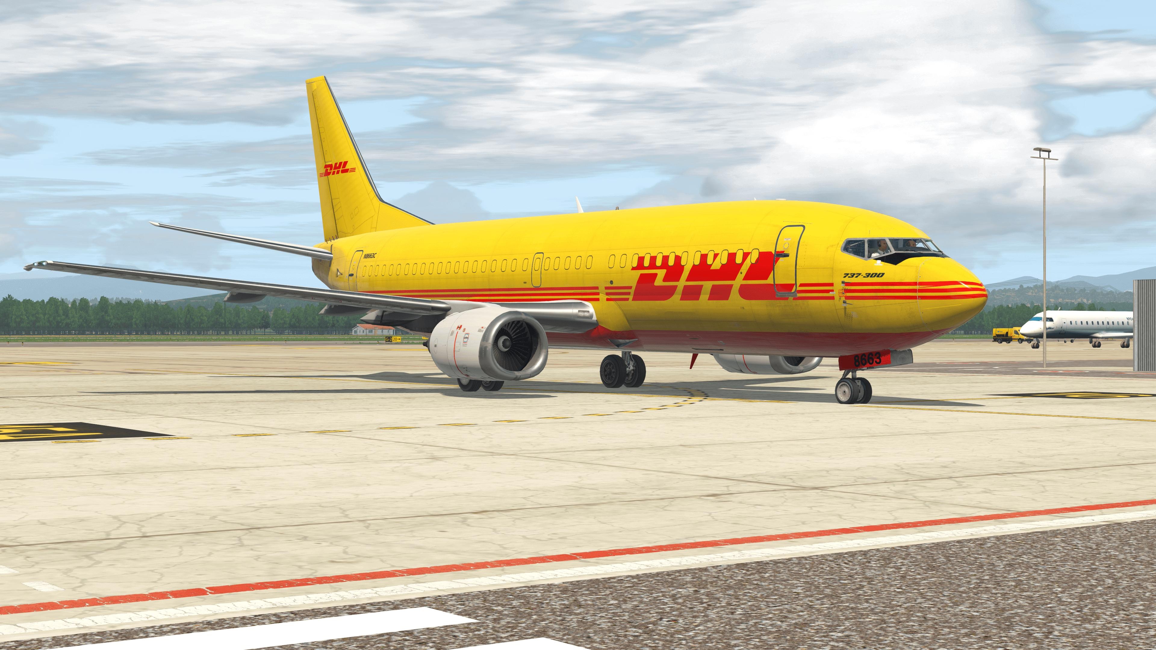 DHL: IXEG 737-300 DHL Livery, Aircraft, Five airline subsidiaries. 3840x2160 4K Wallpaper.