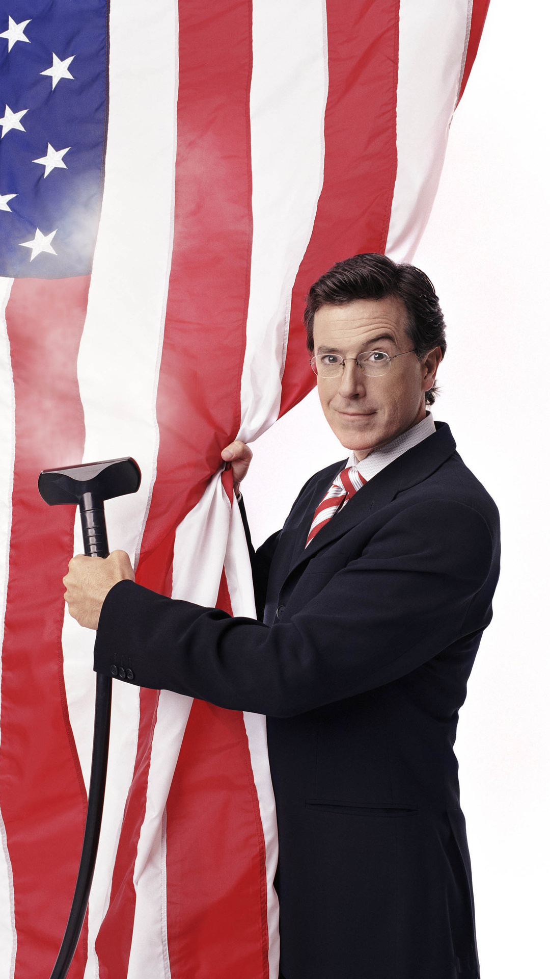 Stephen Colbert images, Cleaning the flag, HD wallpaper, Patriotism symbol, 1080x1920 Full HD Phone