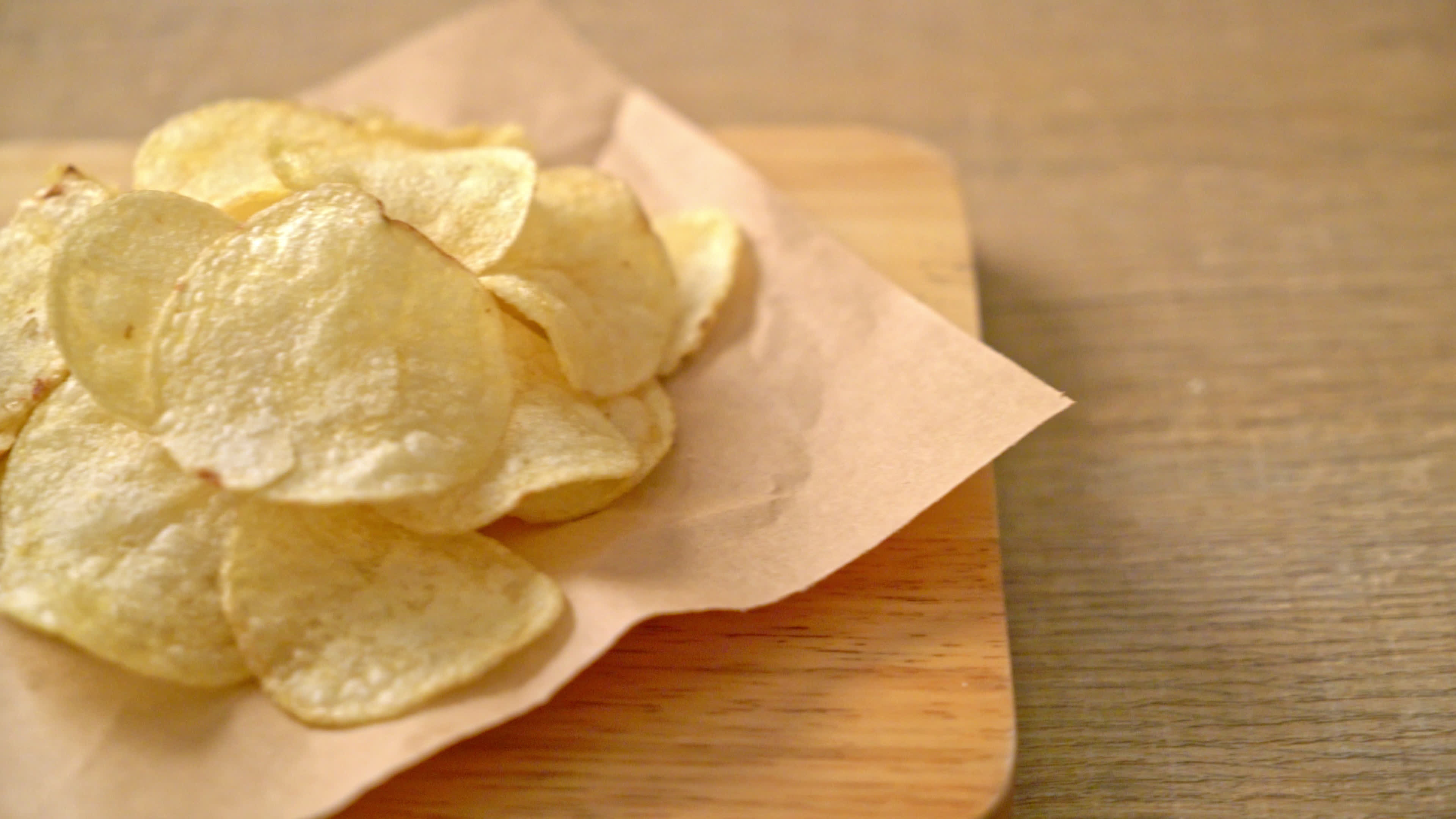 Potato chips with dipping sauce, Delicious combination, Stock video footage, Perfect for sharing, 3840x2160 4K Desktop