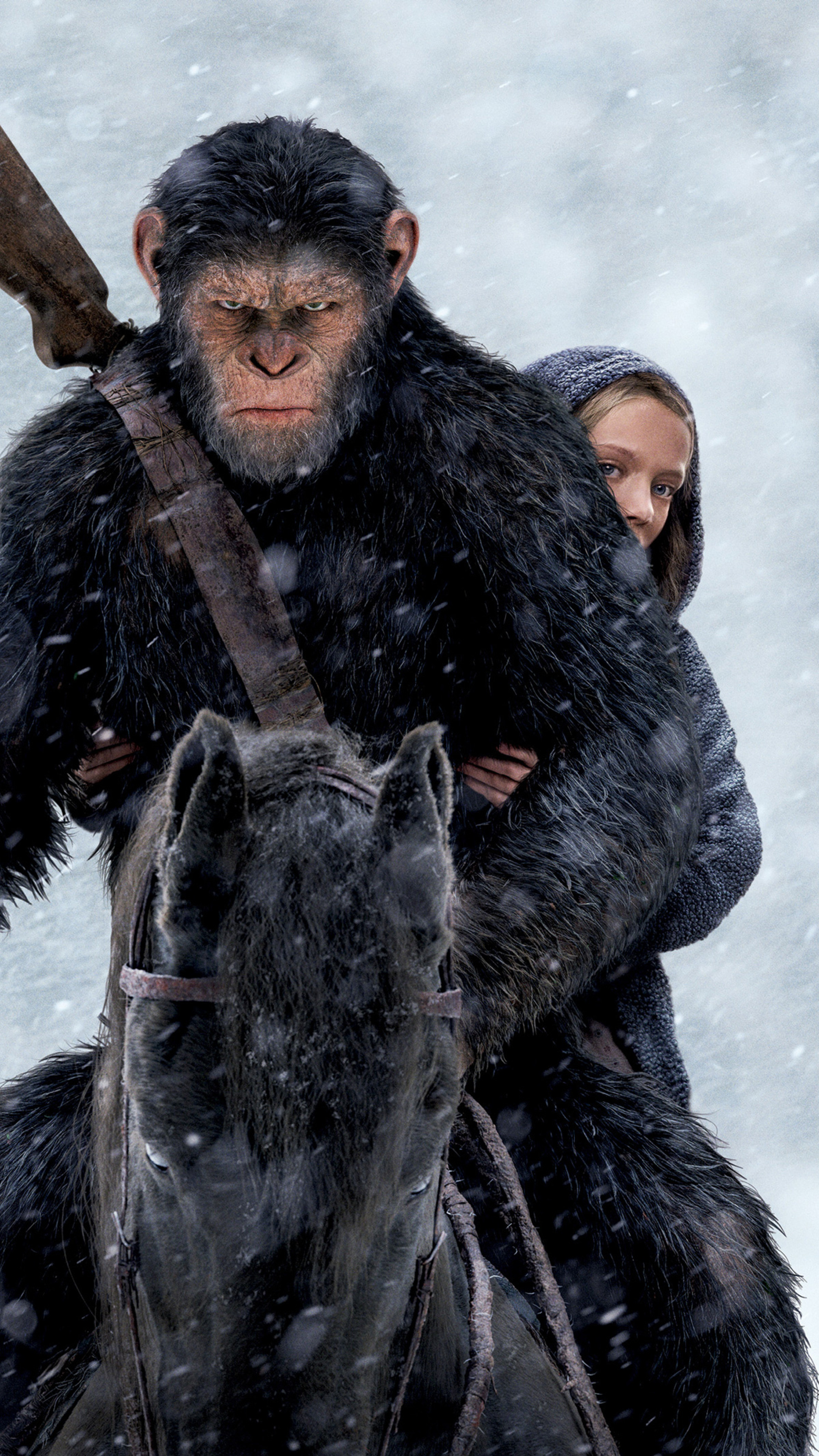 War for the Planet of the Apes, Epic battle for survival, Intelligent apes, Visually stunning, 2160x3840 4K Handy