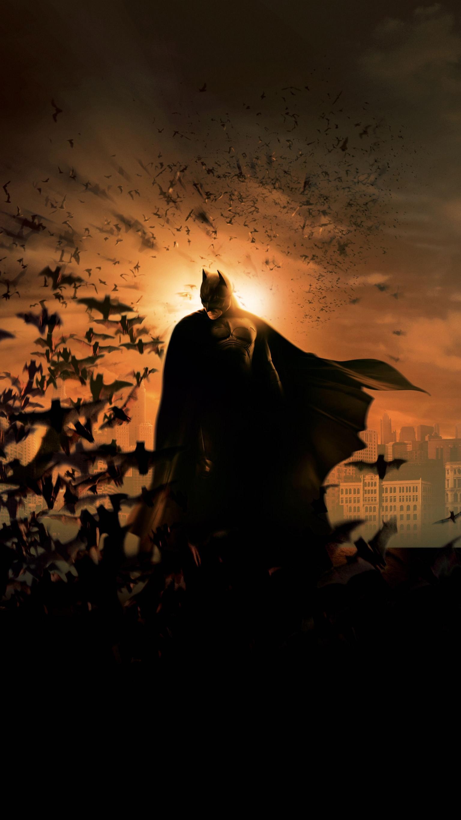 Batman Begins iPhone wallpapers, Origin story, Bruce Wayne's journey, Gotham City, 1540x2740 HD Handy
