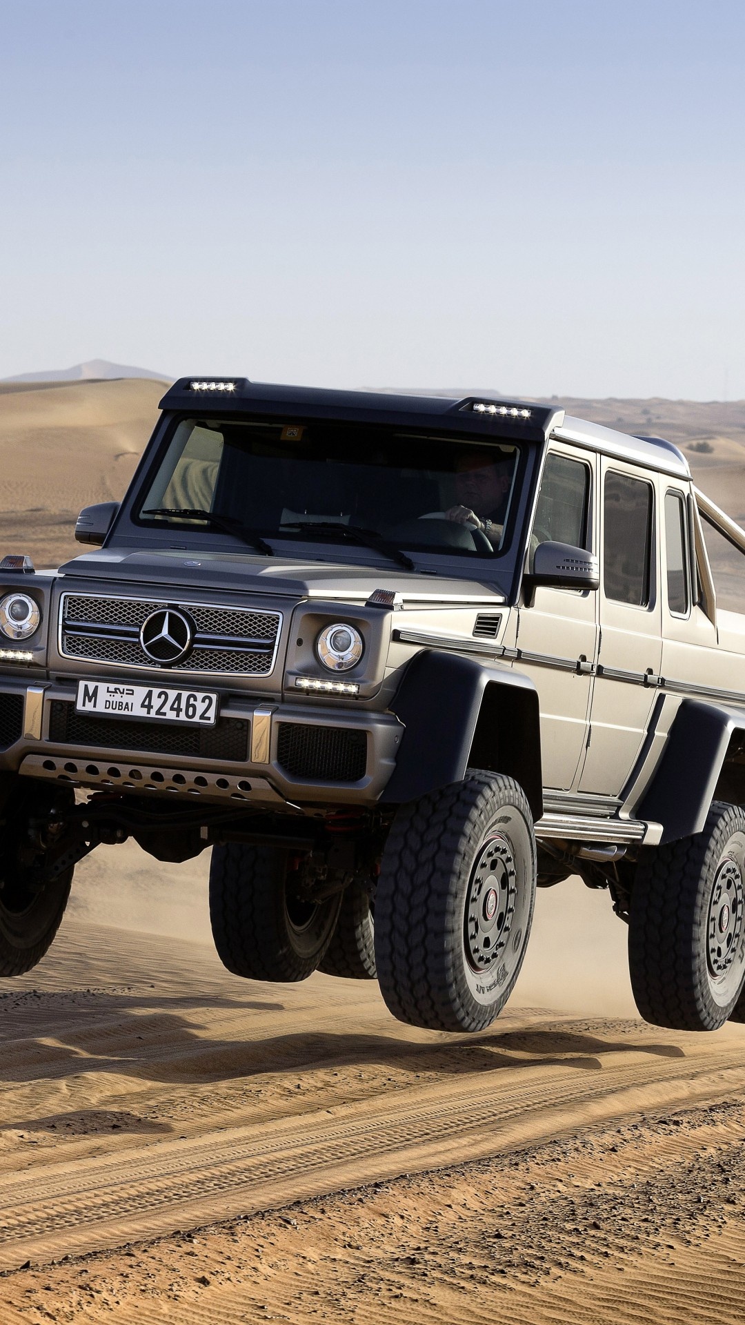 Off-road Driving: Mercedes-Benz G 63 AMG 6×6, SUV, Desert driving, High ground clearance. 1080x1920 Full HD Background.