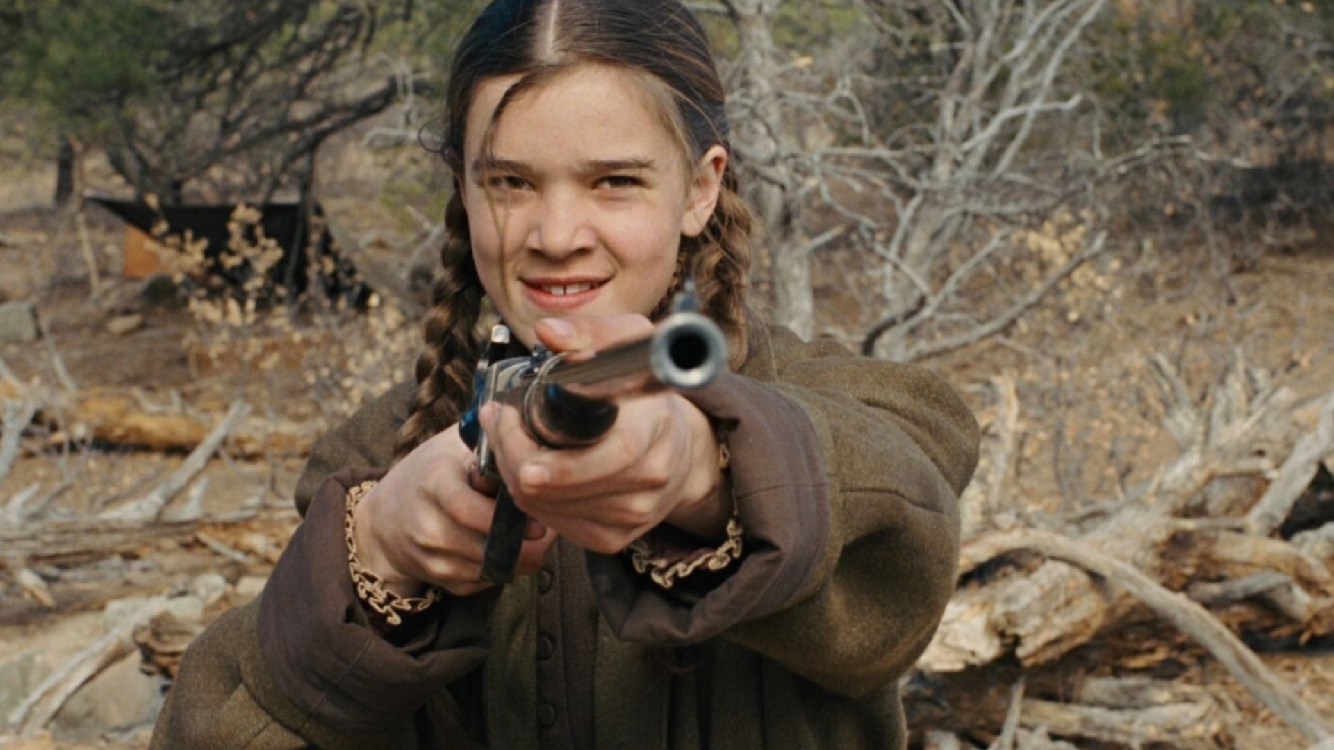 True Grit (Movie): Mattie, Achieving the goal of killing Tom Chaney, Avenging her father's murder, Haliee Steinfeld. 1920x1080 Full HD Background.