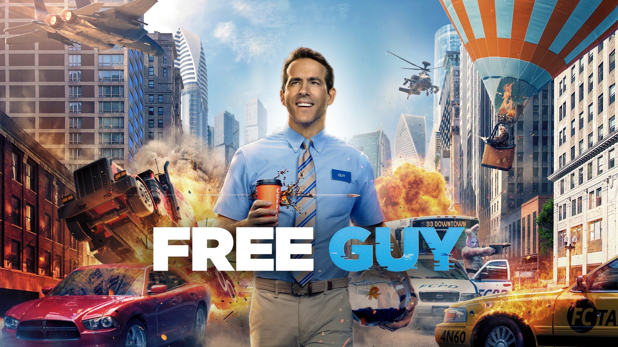 Free Guy: Shawn Levy's hectic sci-fi comedy. 2000x1130 HD Background.