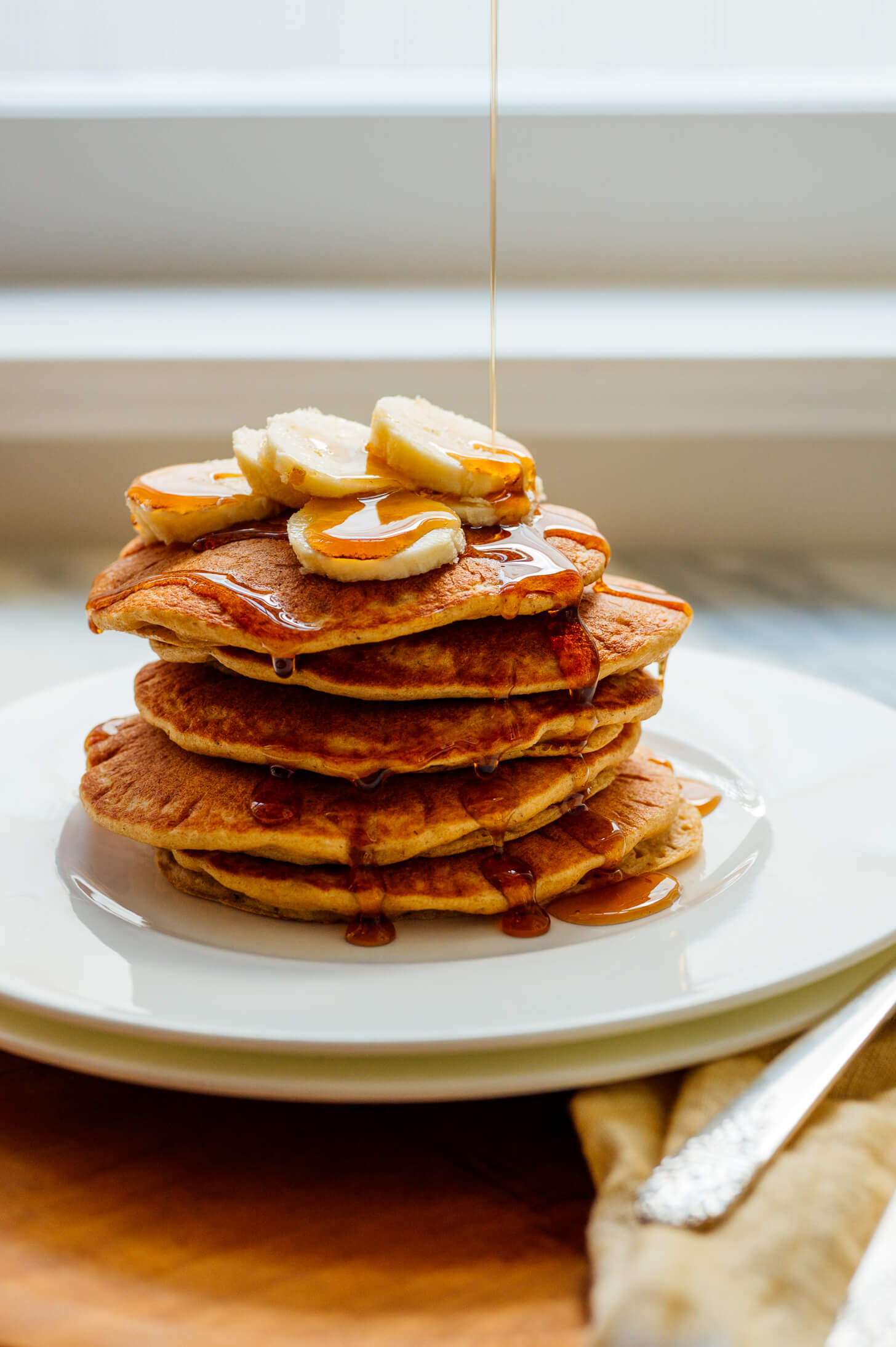 Pancake: Oatmeal pancakes, Banana, Dessert. 1460x2190 HD Background.