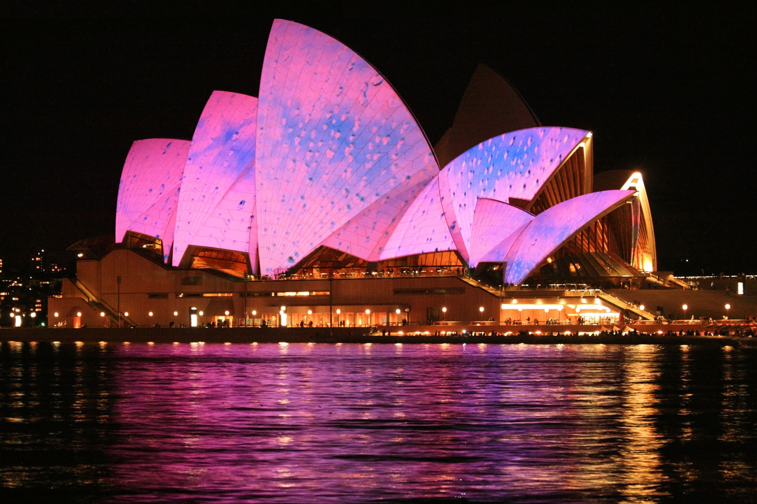 Lights up, Sydney Opera House, Nighttime wallpaper, Elegance and grandeur, 2500x1670 HD Desktop