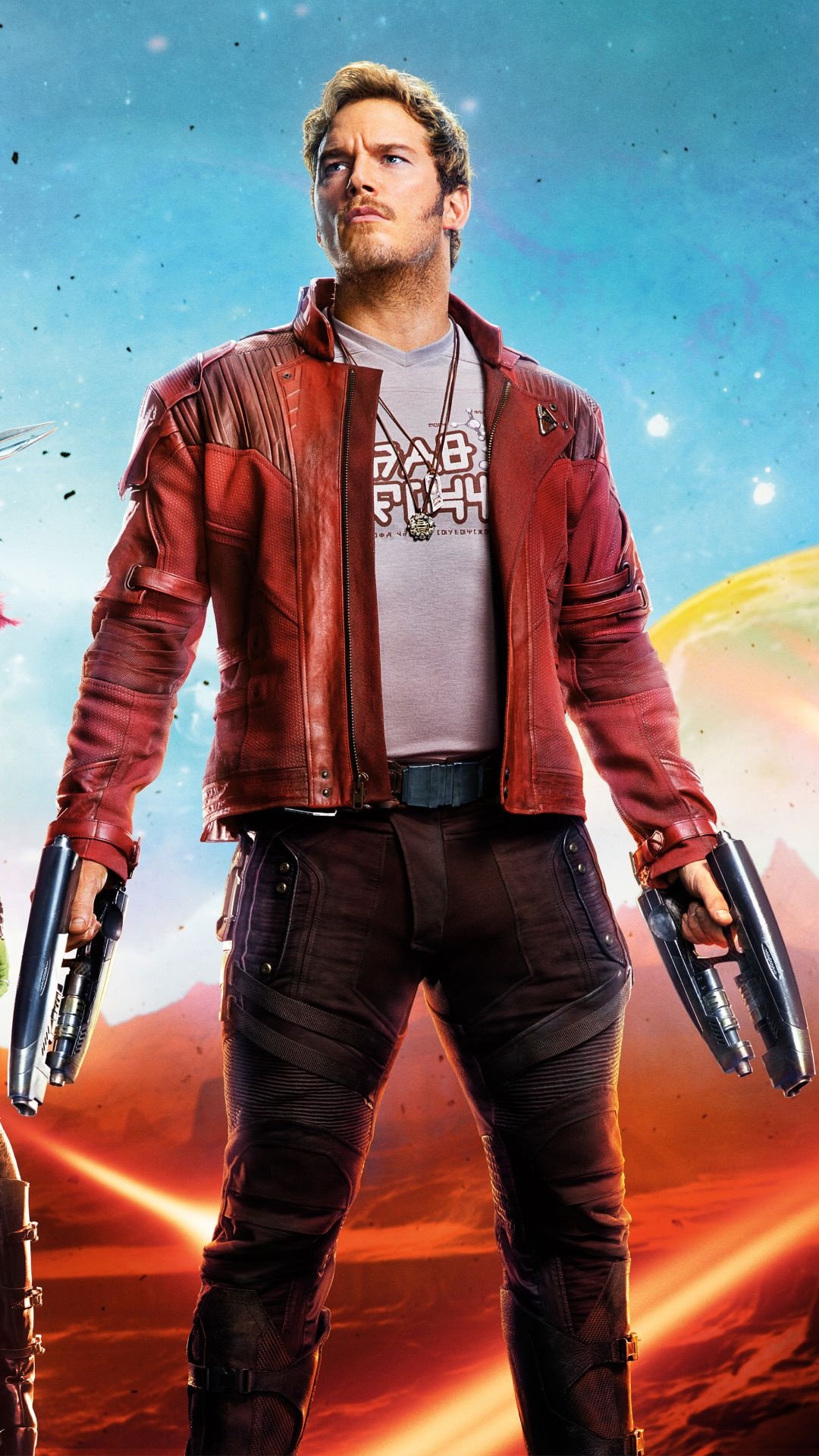Chris Pratt: The MCU character for GOTG, Star Lord. 1080x1920 Full HD Background.