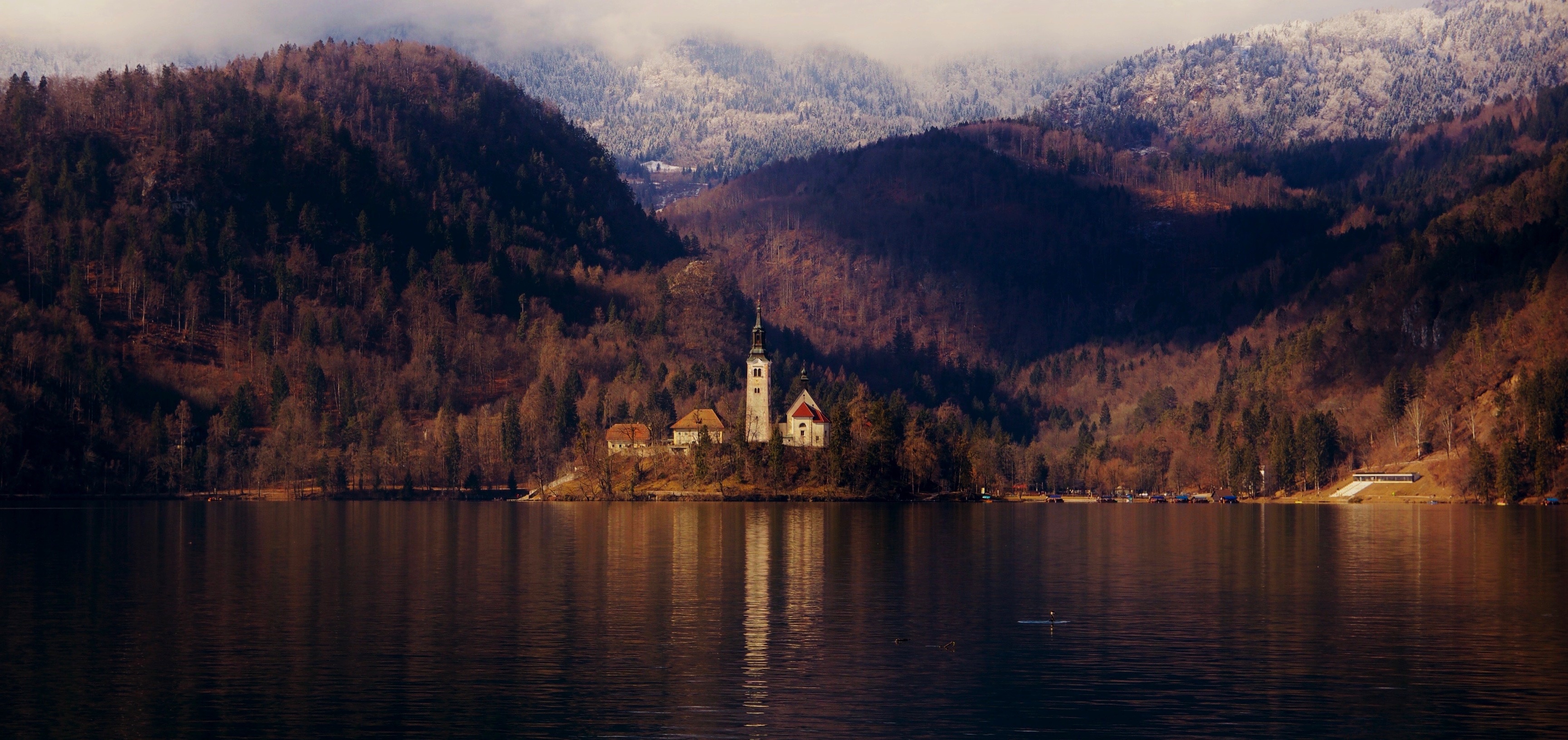 Lake Bled, Stunning stock photos, Royalty-free downloads, Nature's beauty, 3460x1640 Dual Screen Desktop