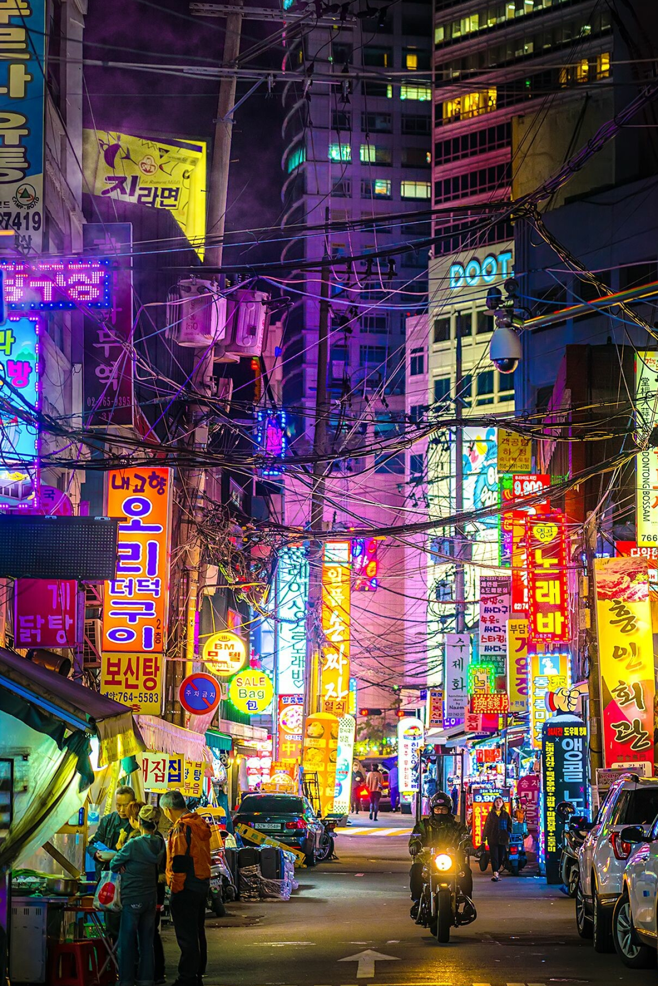 Aesthetic Korean streets, Captivating scenes, Urban photography, Striking visuals, 1340x2000 HD Phone