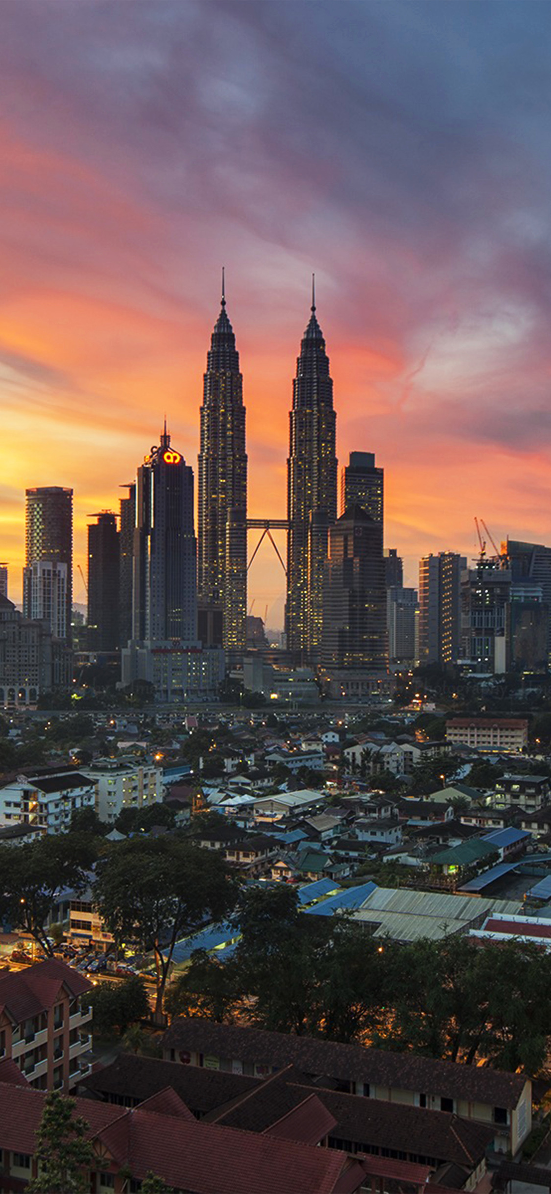 Kuala Lumpur, Petronas Twin Towers, Malaysian city, City wallpaper, 1130x2440 HD Handy