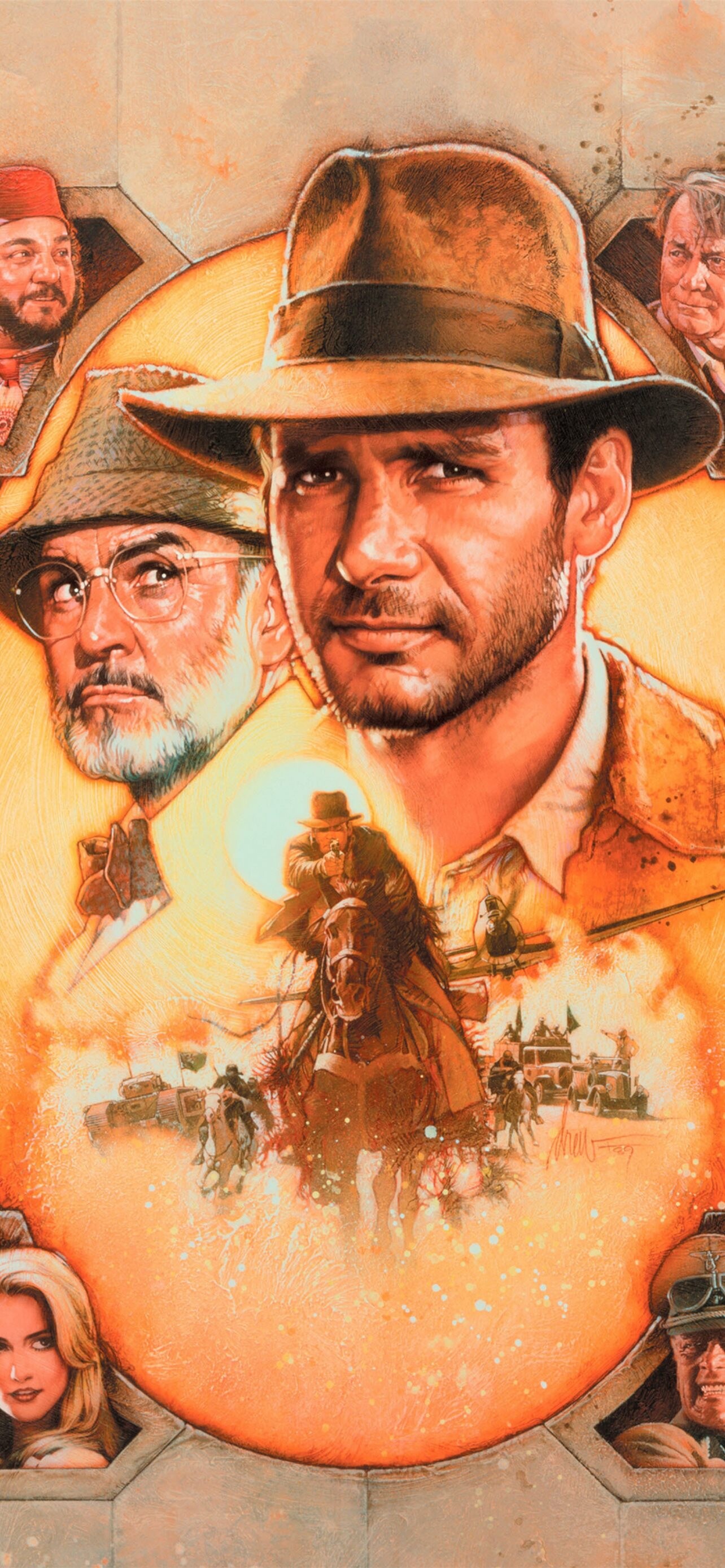 Indiana Jones: The Last Crusade, A 1989 American action-adventure film directed by Steven Spielberg. 1290x2780 HD Wallpaper.
