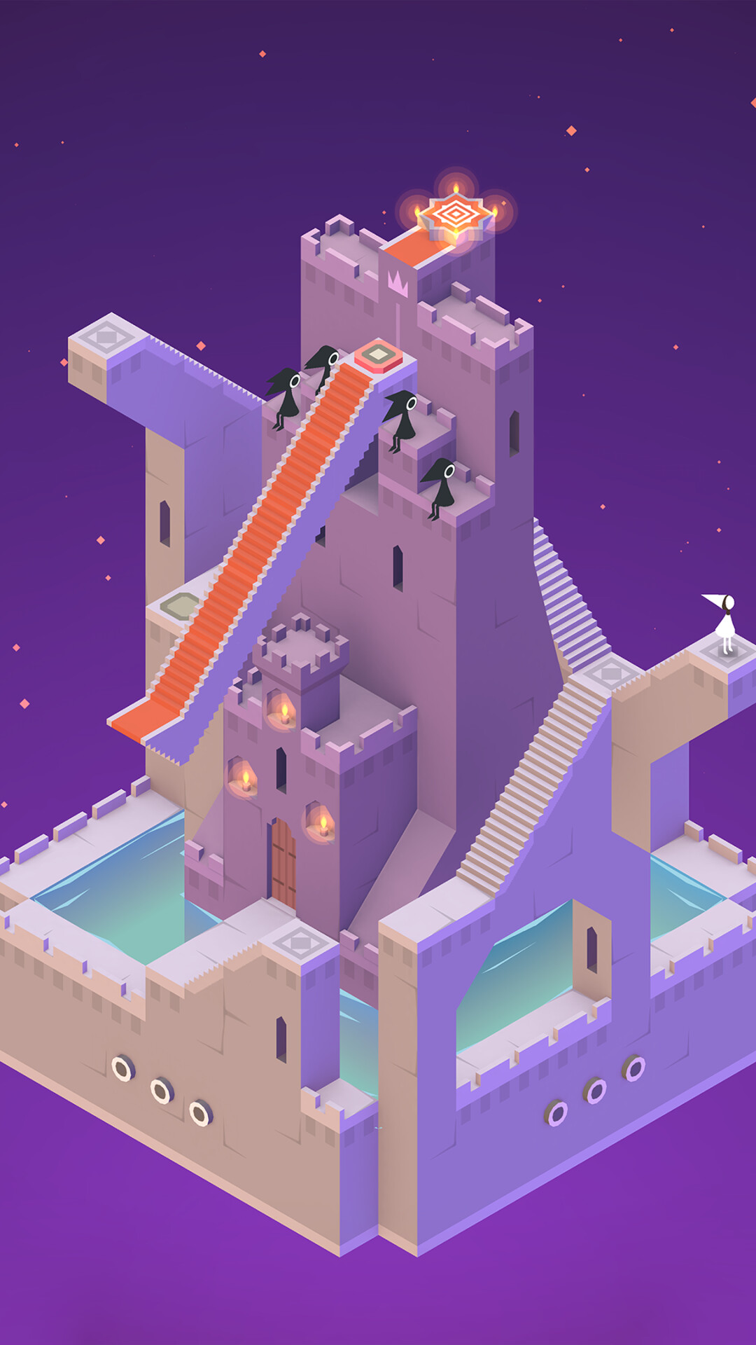 Monument Valley: It centers around Princess Ida navigating through seemingly impossible mazes by interacting with her surroundings, Indie game. 1080x1920 Full HD Background.
