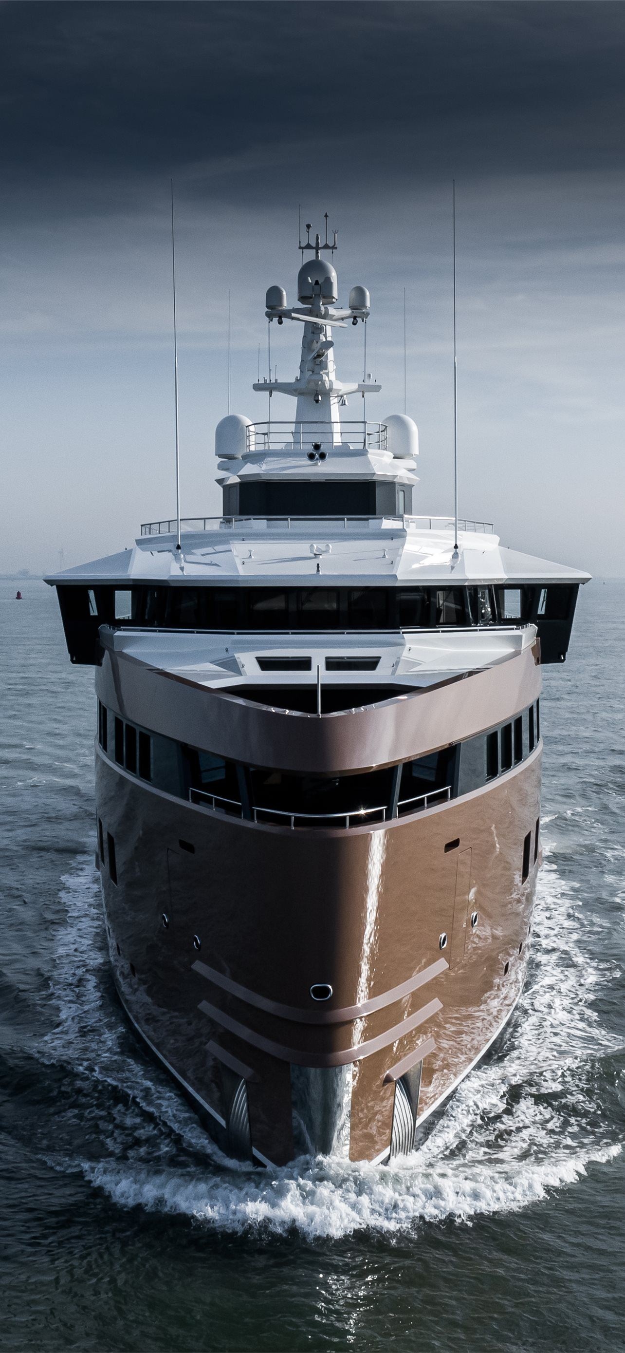 Yacht: Amels SeaXplorer 75 La Datcha 1, Year-round water cruise. 1290x2780 HD Wallpaper.