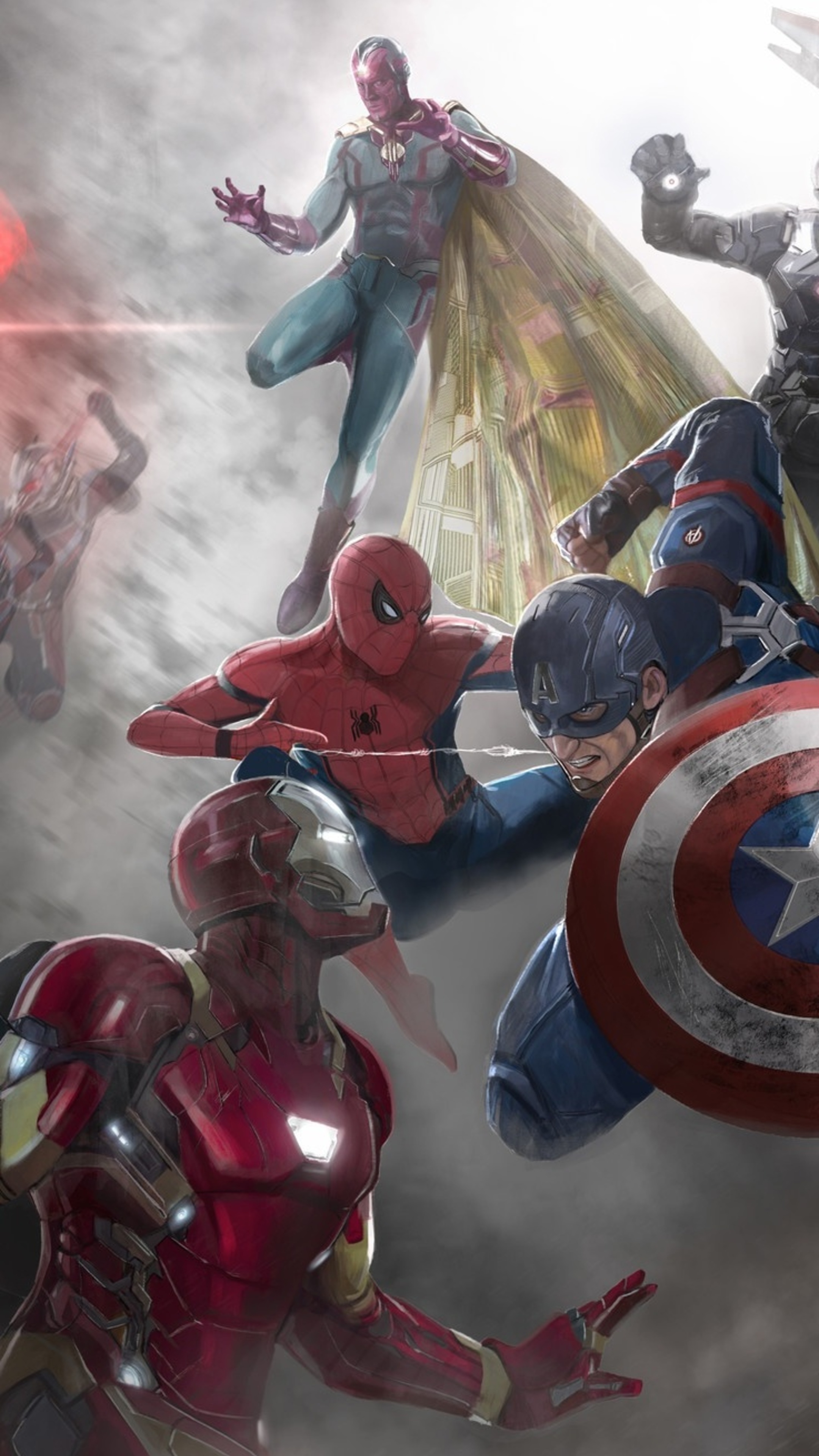 Captain America: Civil War, Movie artwork, High-resolution wallpapers, 2160x3840 4K Handy
