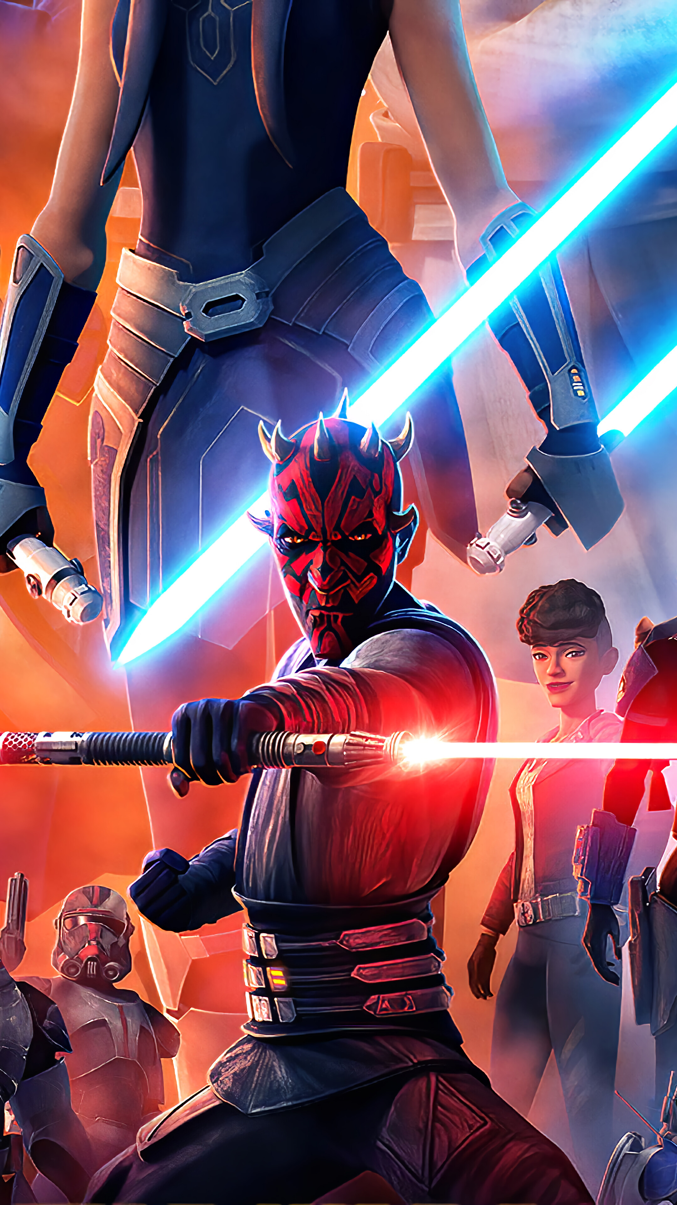 Star Wars: The Clone Wars: SW series, set in the fictional Star Wars galaxy. 2160x3840 4K Wallpaper.