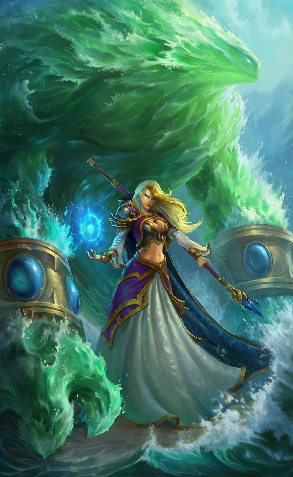 Jaina Proudmoore, Warcraft character, Illustrations, Fantasy art, 1190x1920 HD Phone