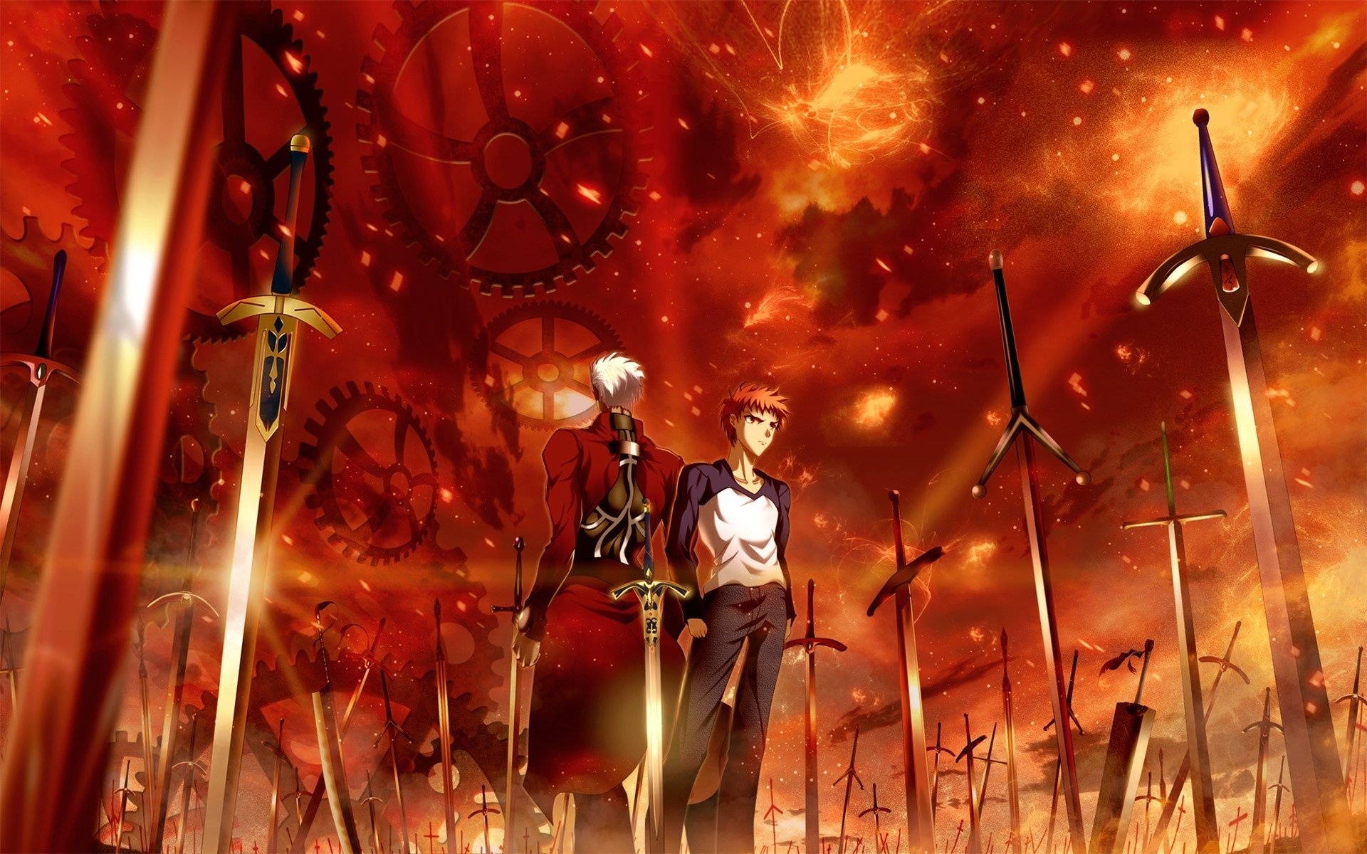 Fate/stay night: Unlimited Blade Works, Legendary heroes clash, Resolute determination, Fate's path, 1920x1200 HD Desktop