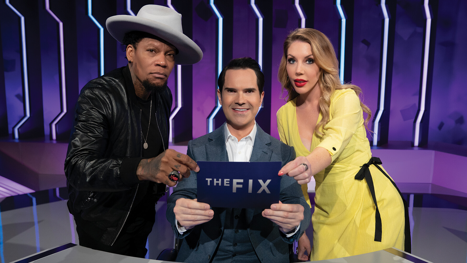 Jimmy Carr: J.Carr, D.L. Hughley and K.Ryan star in Netflix's 'The Fix', New comedy panel show, American television. 1950x1100 HD Wallpaper.