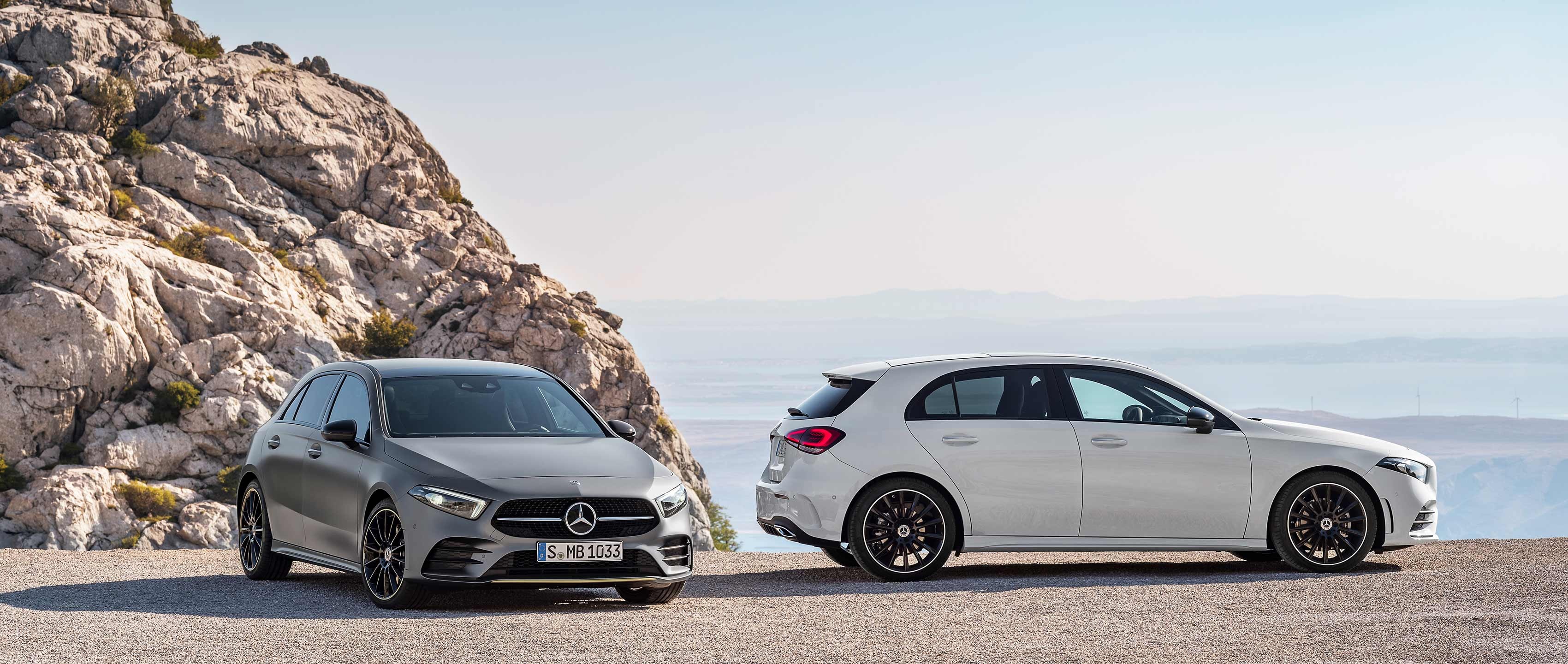 Mercedes-Benz A-Class, Benchmark in compact class, Ultimate driving experience, Premium features, 3400x1440 Dual Screen Desktop