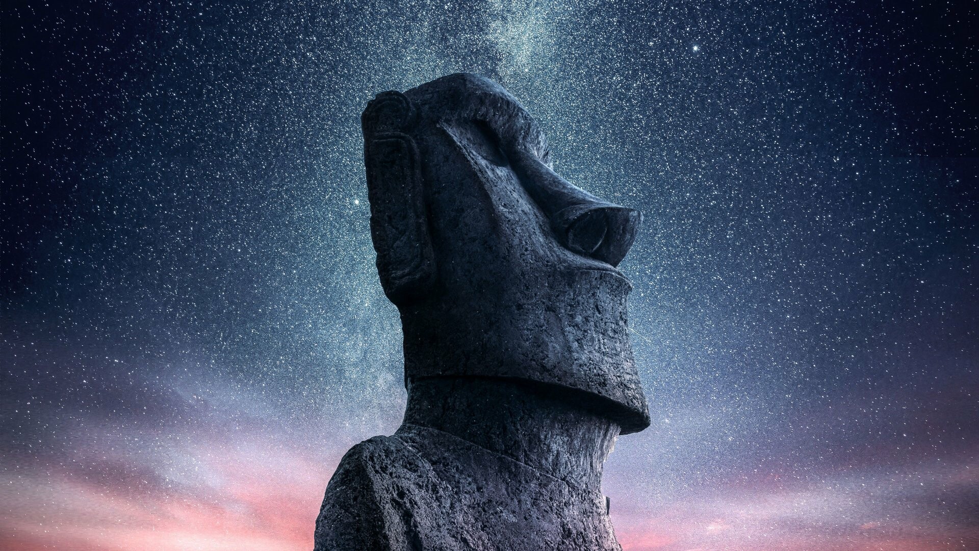 Moai: The statues are part of the Rapa Nui National Park, a UNESCO World Heritage Site. 1920x1080 Full HD Wallpaper.