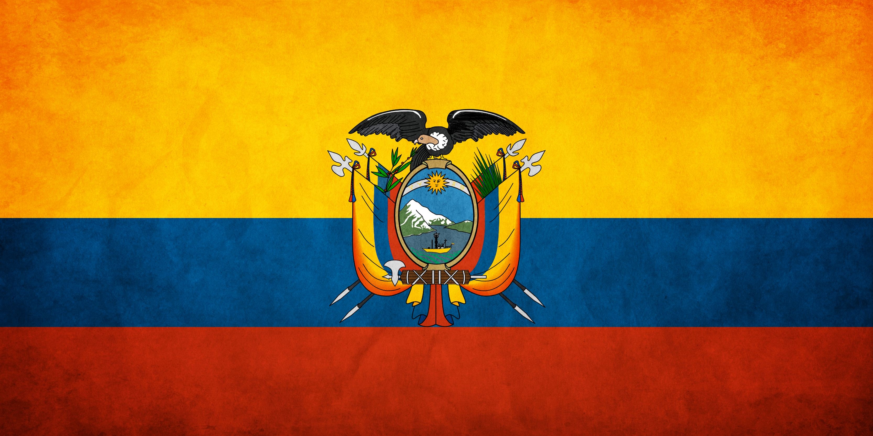 Ecuador: A founding member of the United Nations, Organization of American States, Mercosur, PROSUR, and the Non-Aligned Movement. 3340x1670 Dual Screen Wallpaper.