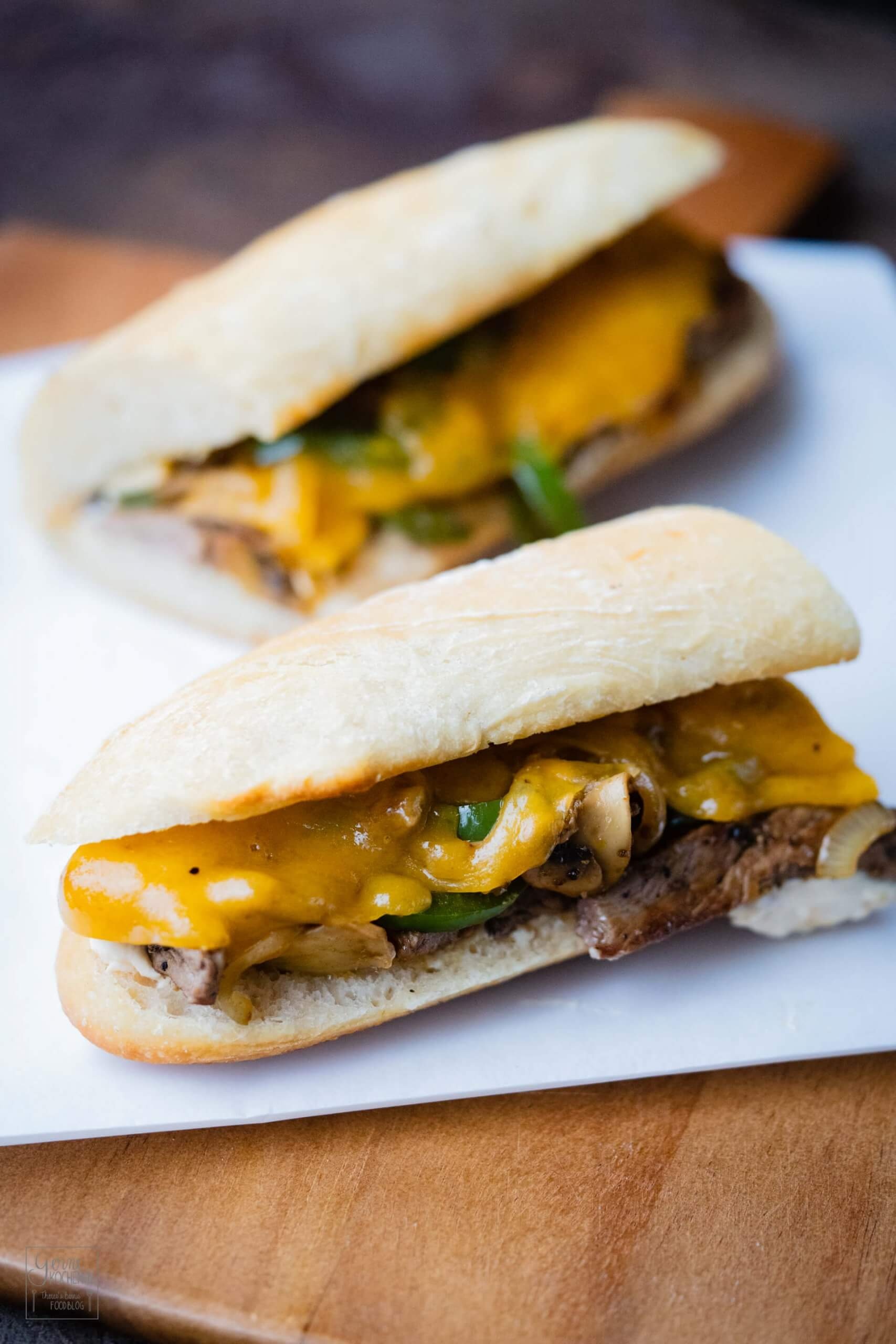 Sandwich: Philly cheesesteak, Filling can be rolled in a tortilla or flatbread. 1710x2560 HD Background.
