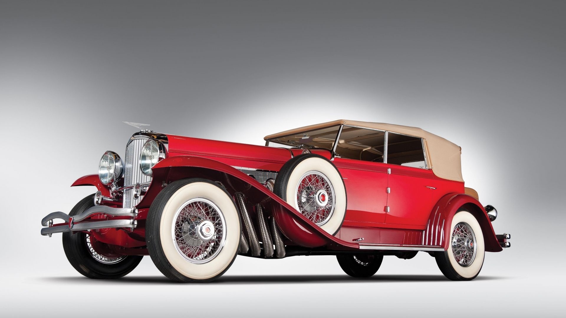 Vintage Car: A subject to customizations and modifications, Duesenberg Model J. 1920x1080 Full HD Background.