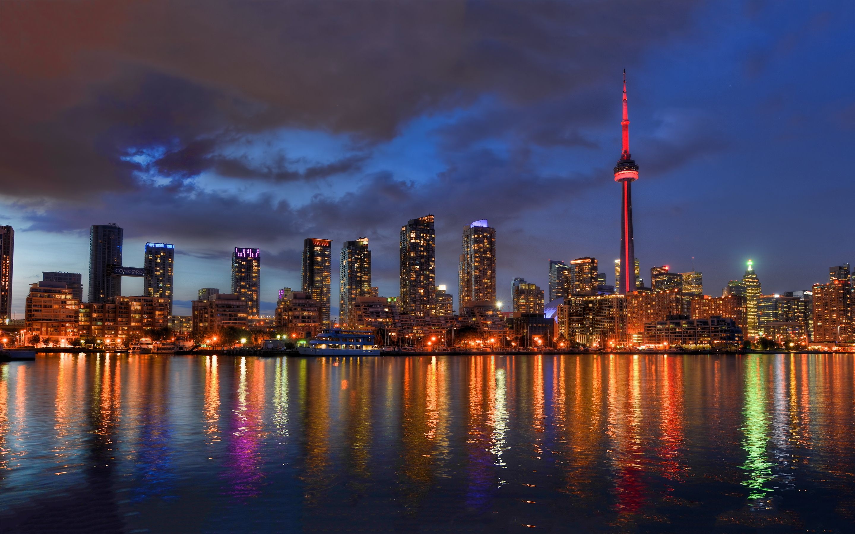 Toronto Skyline at sunset, Urban landscapes, Vibrant city lights, Cityscape art, 2880x1800 HD Desktop