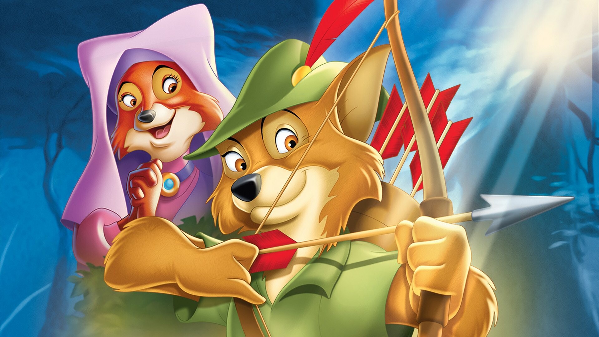 Robin Hood (Cartoon): The film features the voices of Brian Bedford, Phil Harris, Peter Ustinov, Pat Buttram, and Carole Shelley. 1920x1080 Full HD Wallpaper.